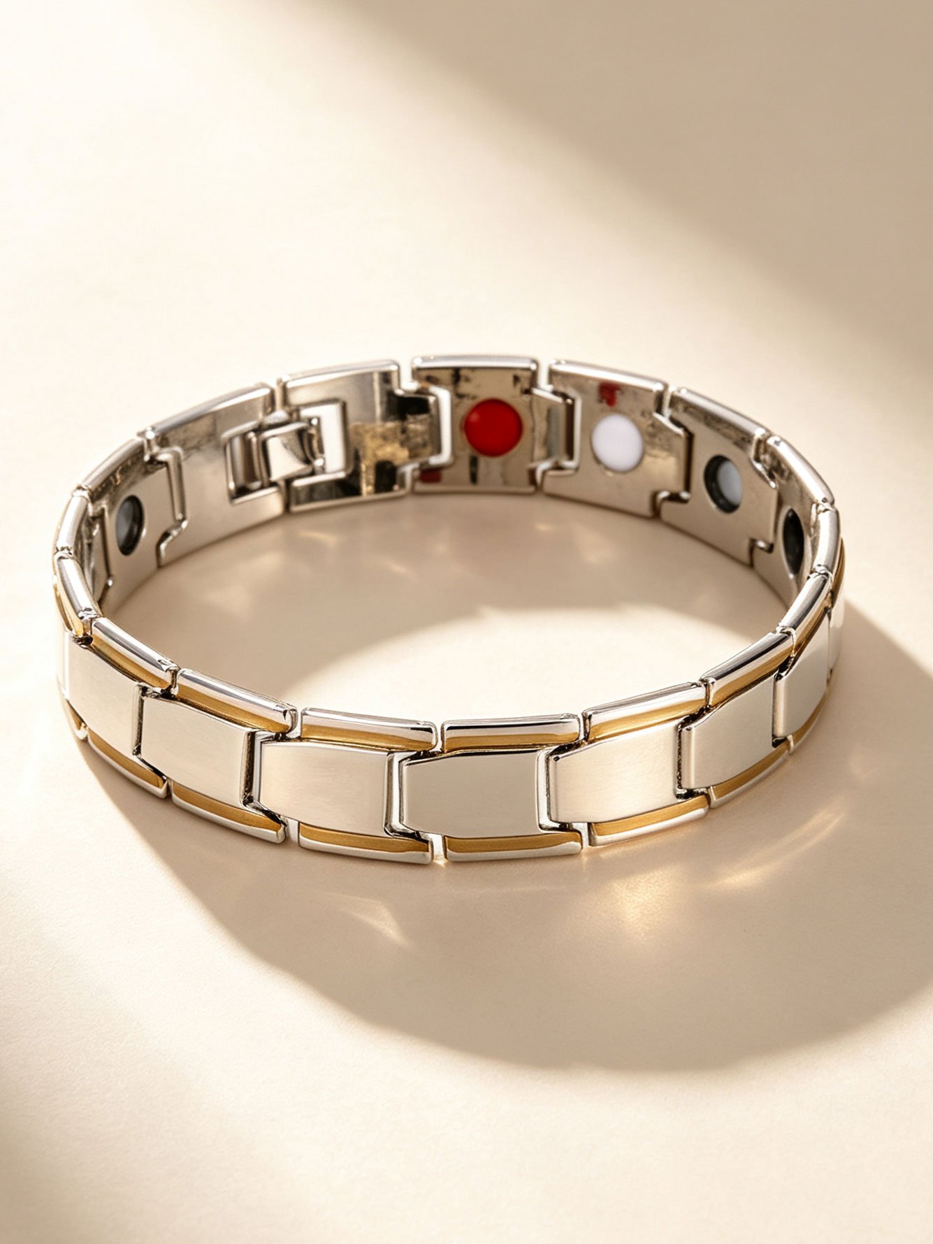 Two-Tone Magnetic Link Bracelet for Women