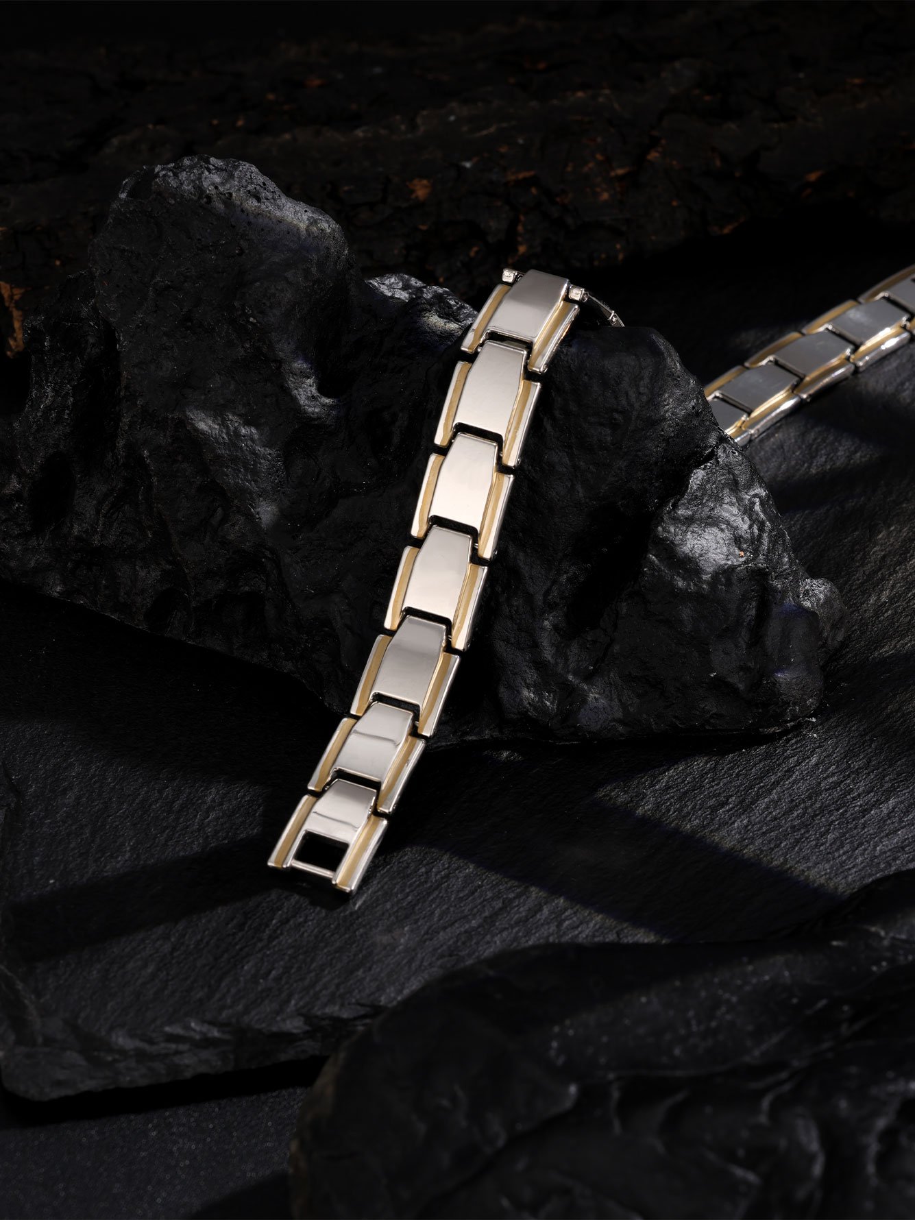 Two-Tone Magnetic Link Bracelet for Women