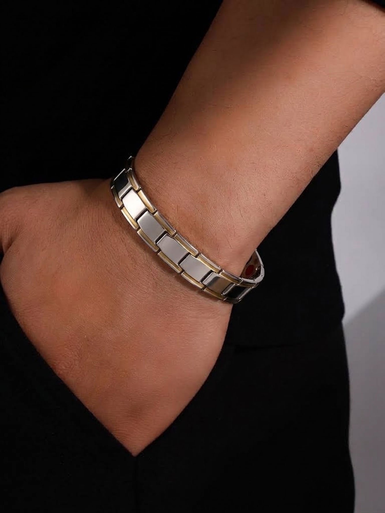 Two-Tone Magnetic Link Bracelet for Women