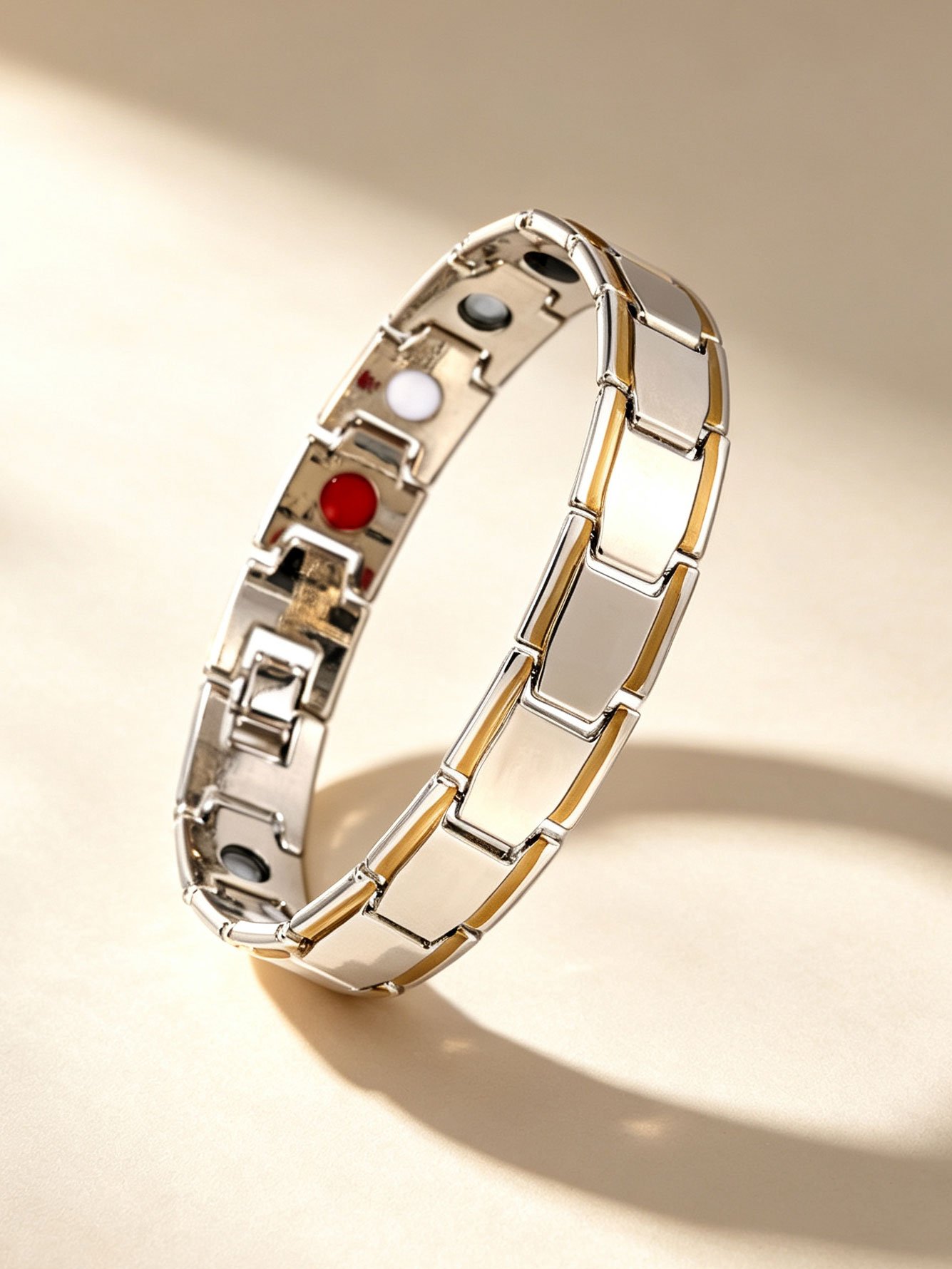 Two-Tone Magnetic Link Bracelet for Women
