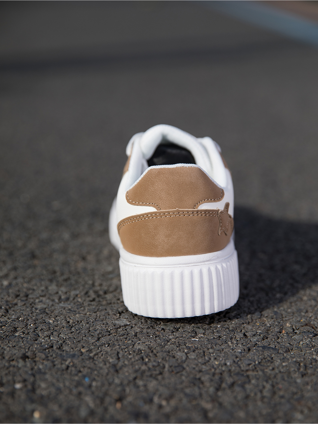 Beige Lace Ups Sneakers