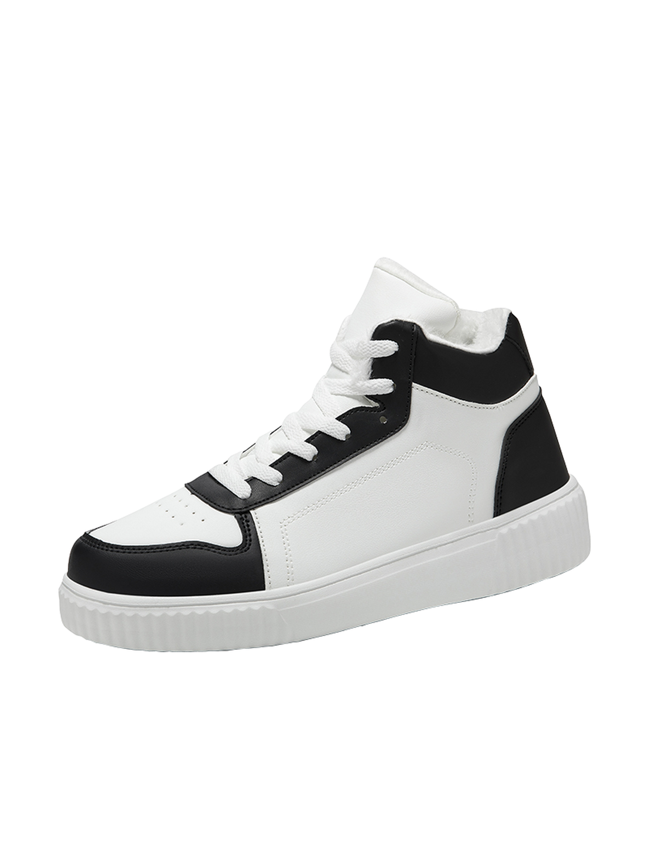 Black Plain Lace Ups Sneakers