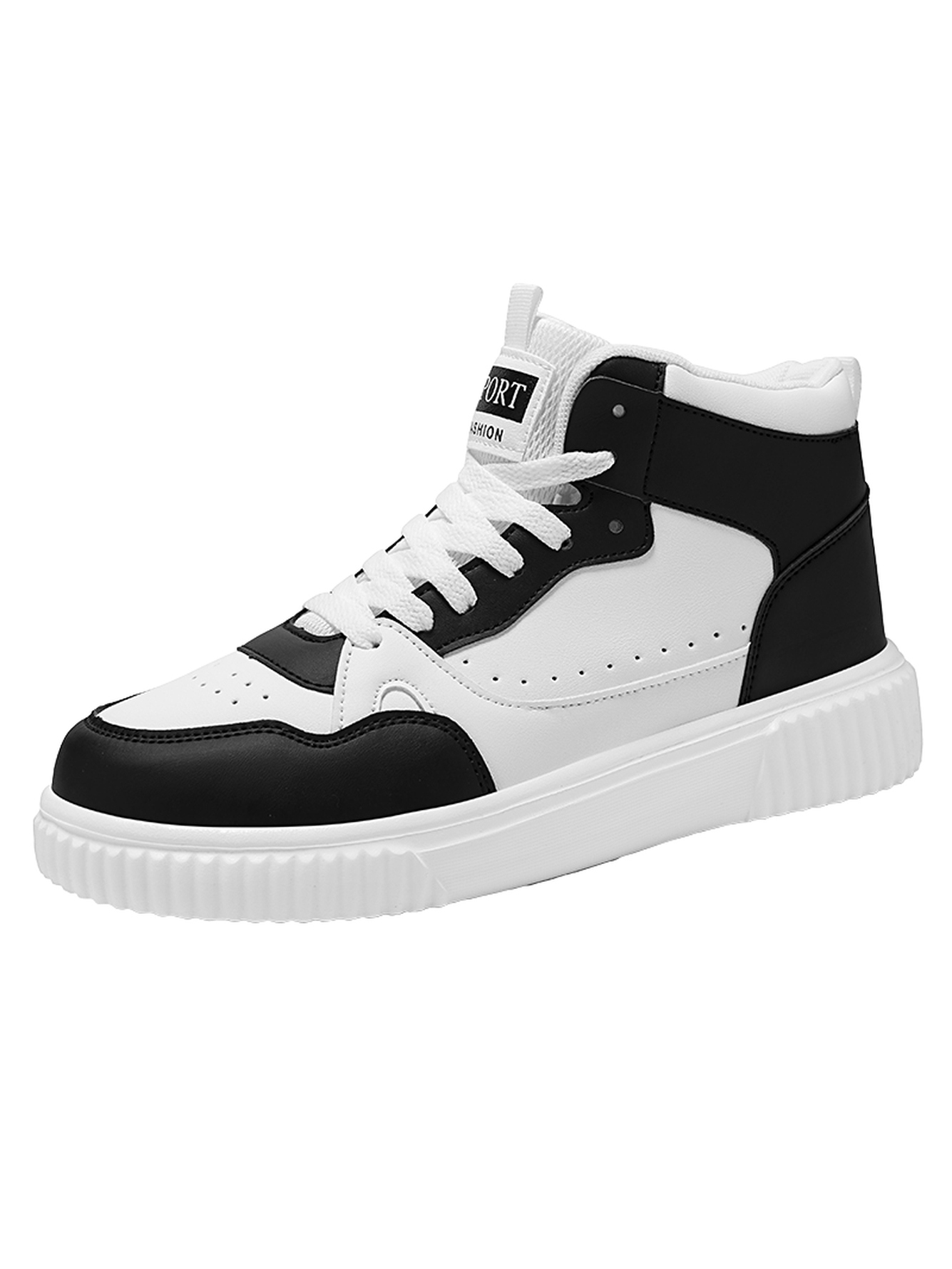 Black Plain Lace Ups Sneakers