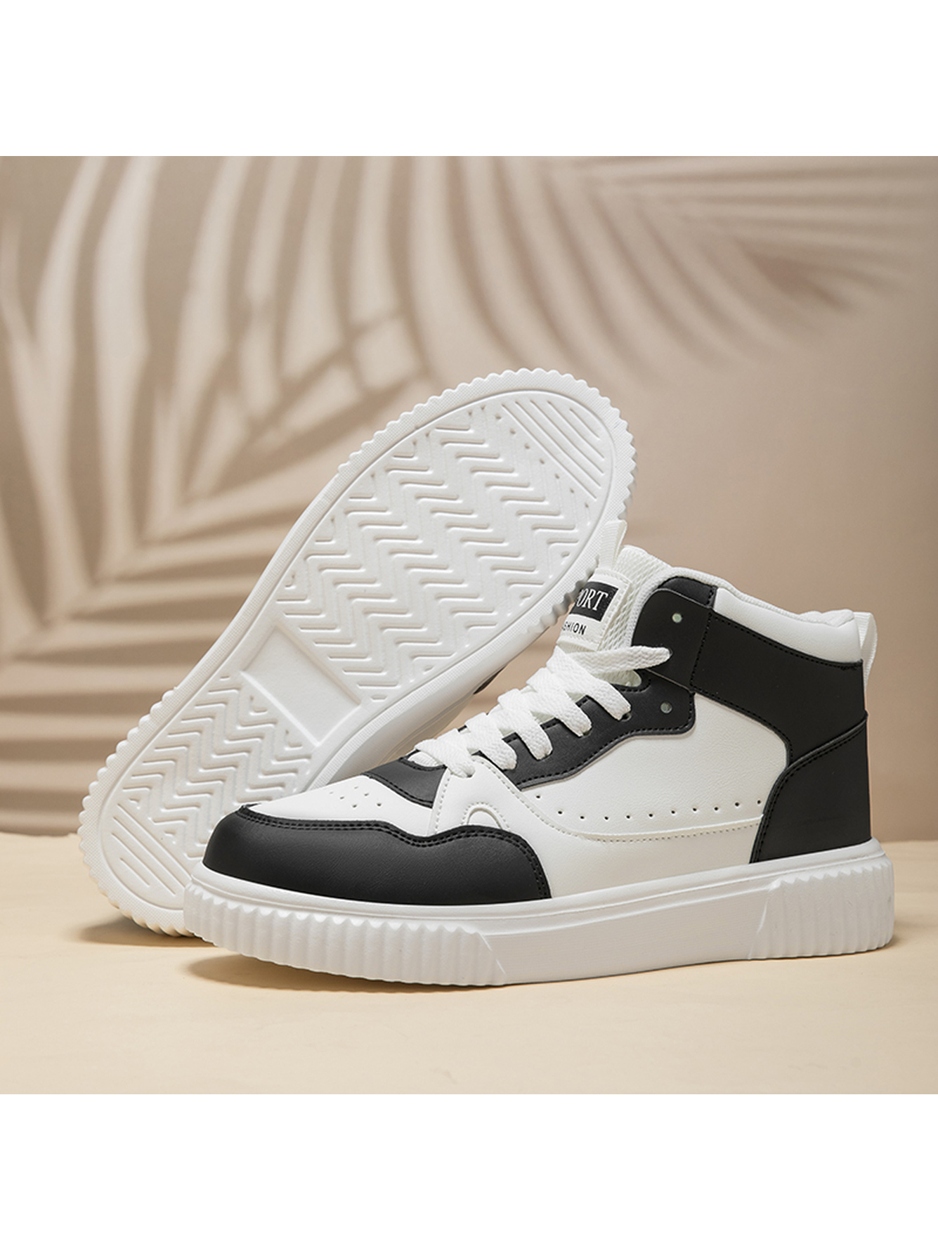 Black Plain Lace Ups Sneakers