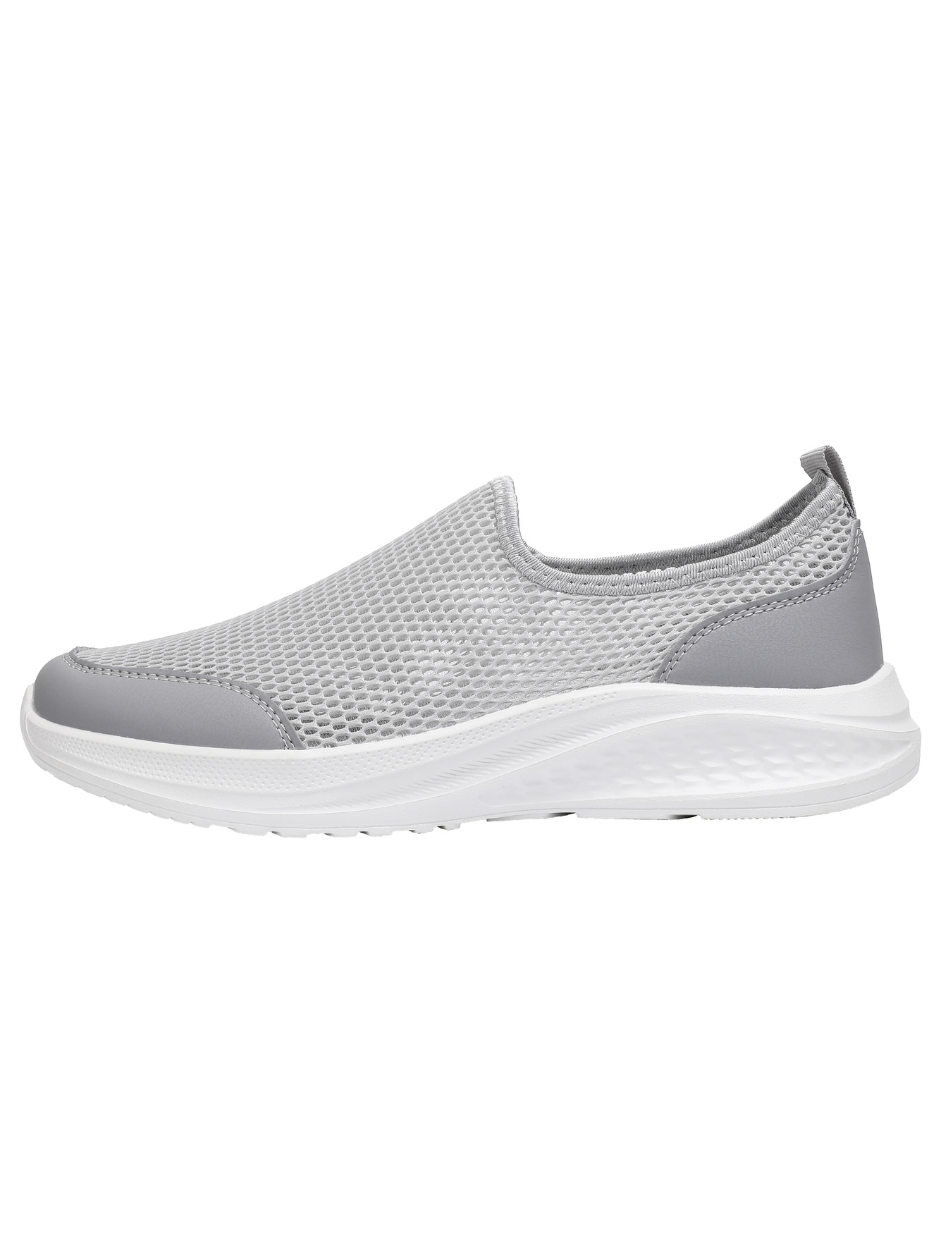 Grey Plain Slip On Sneakers