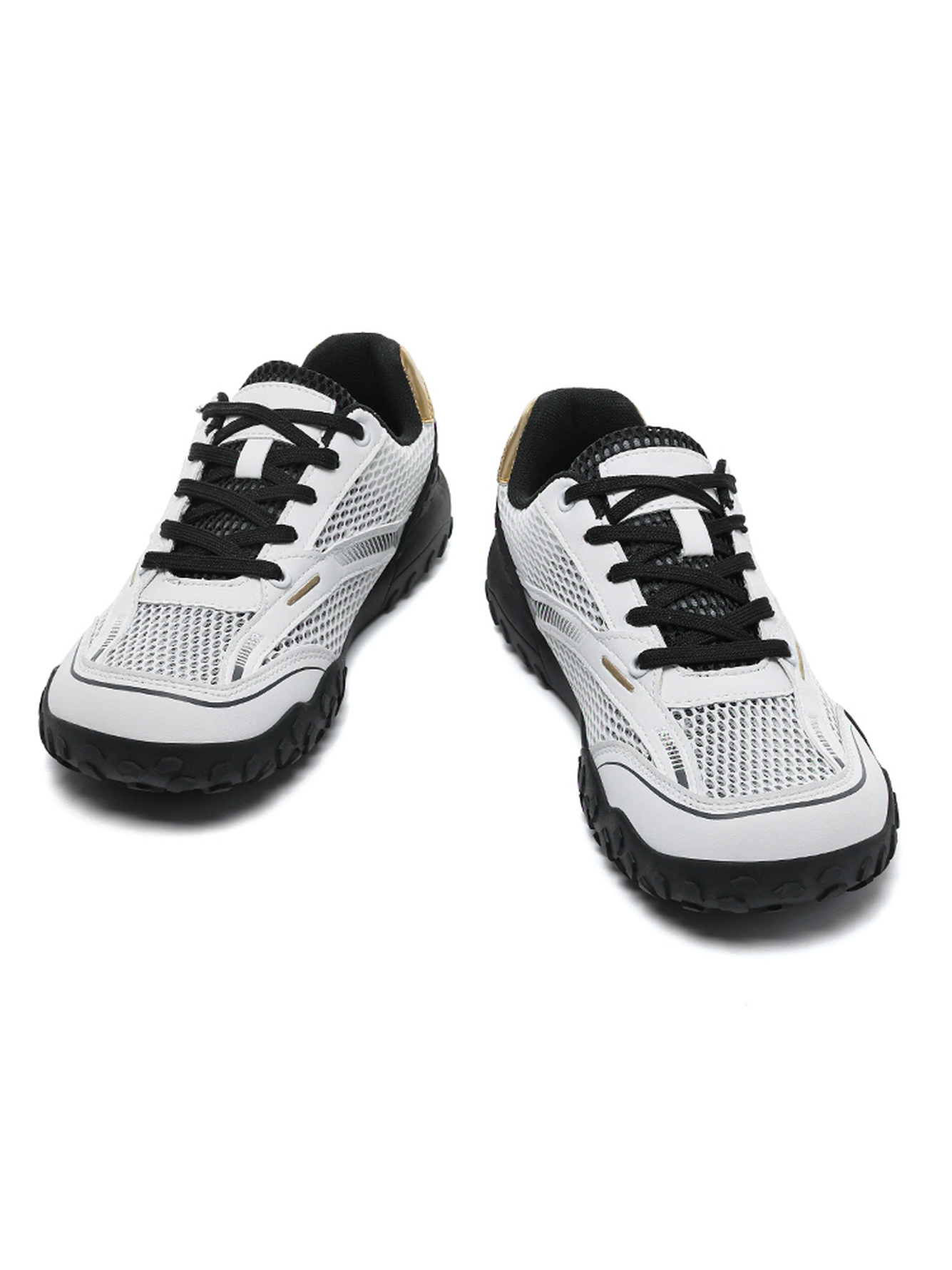 White Plain Lace Ups Sneakers