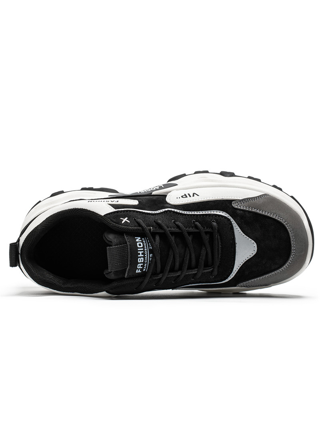 Mens Casual Sports Sneakers - White and Grey Trendy Footwear