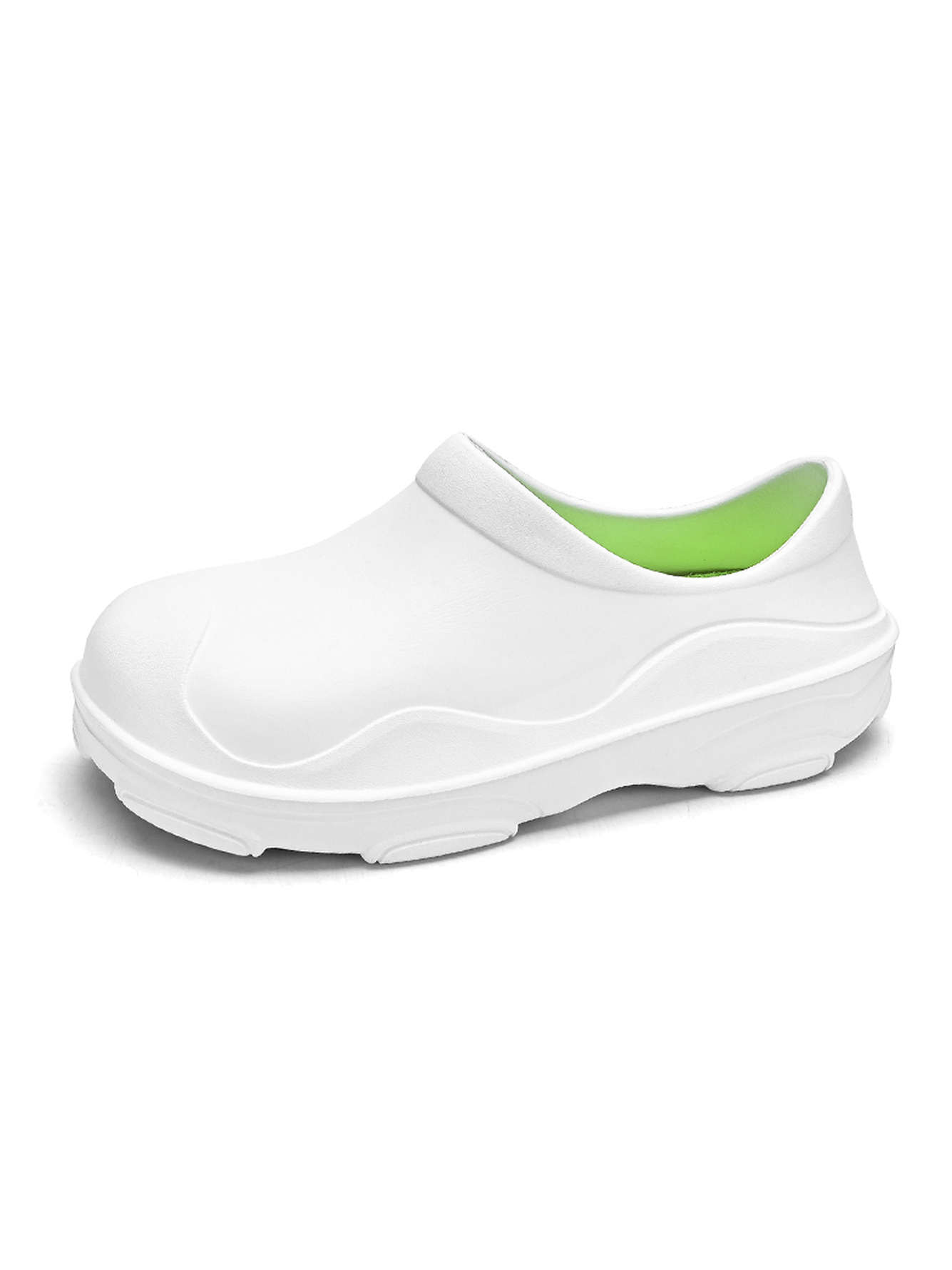 White Plain Slip On Sandals