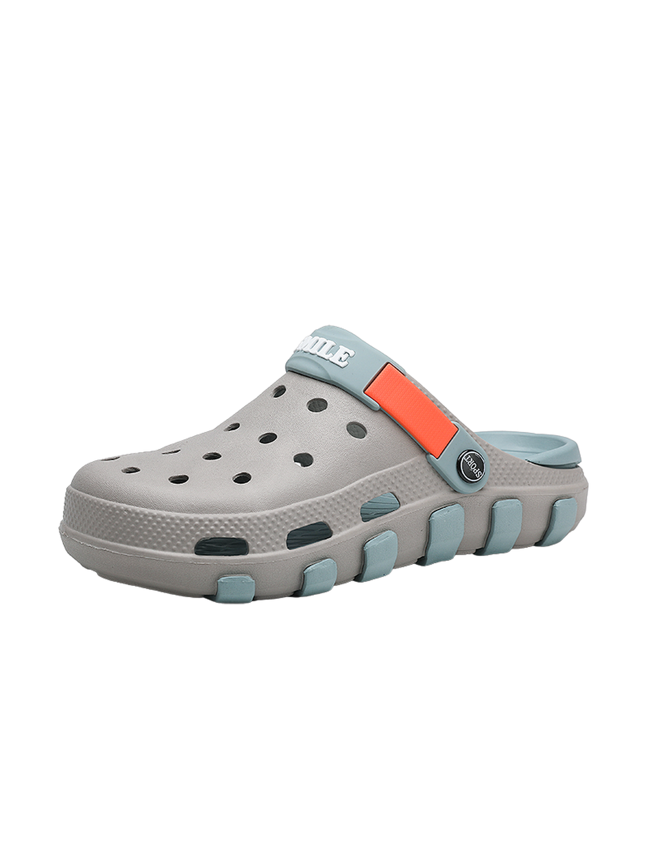 Grey Plain Slip On Clogs