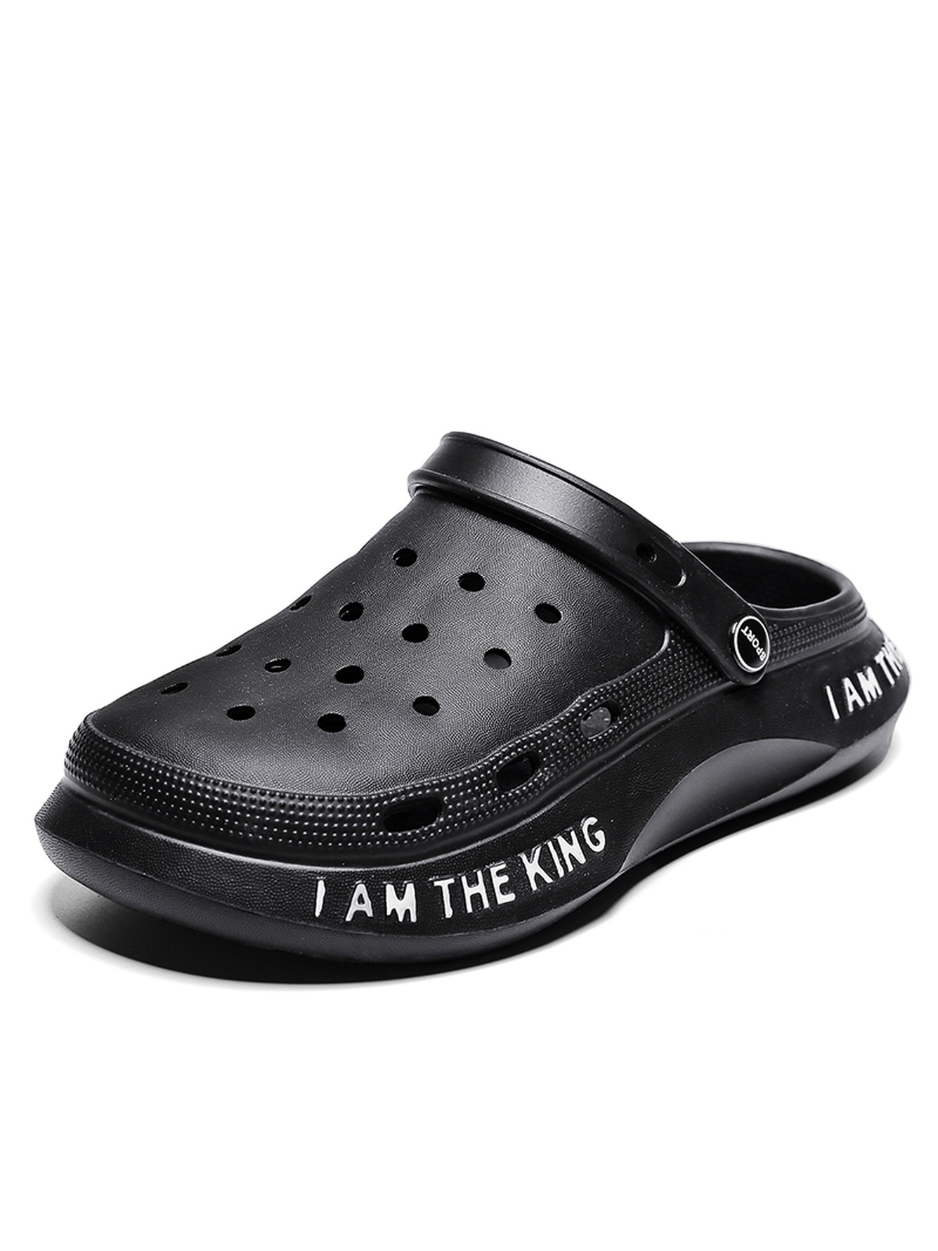 Black Plain Slip On Slides