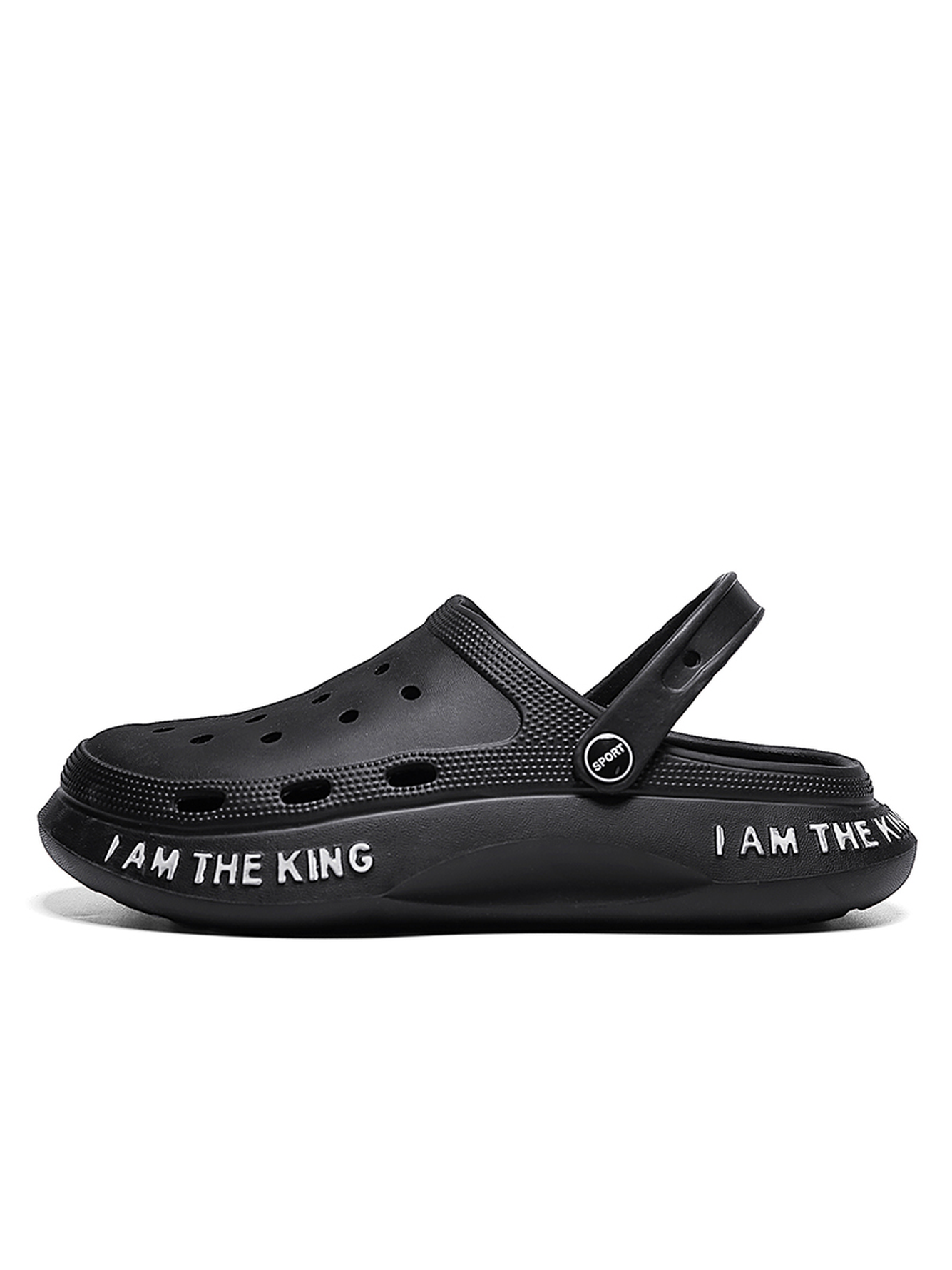 Black Plain Slip On Slides