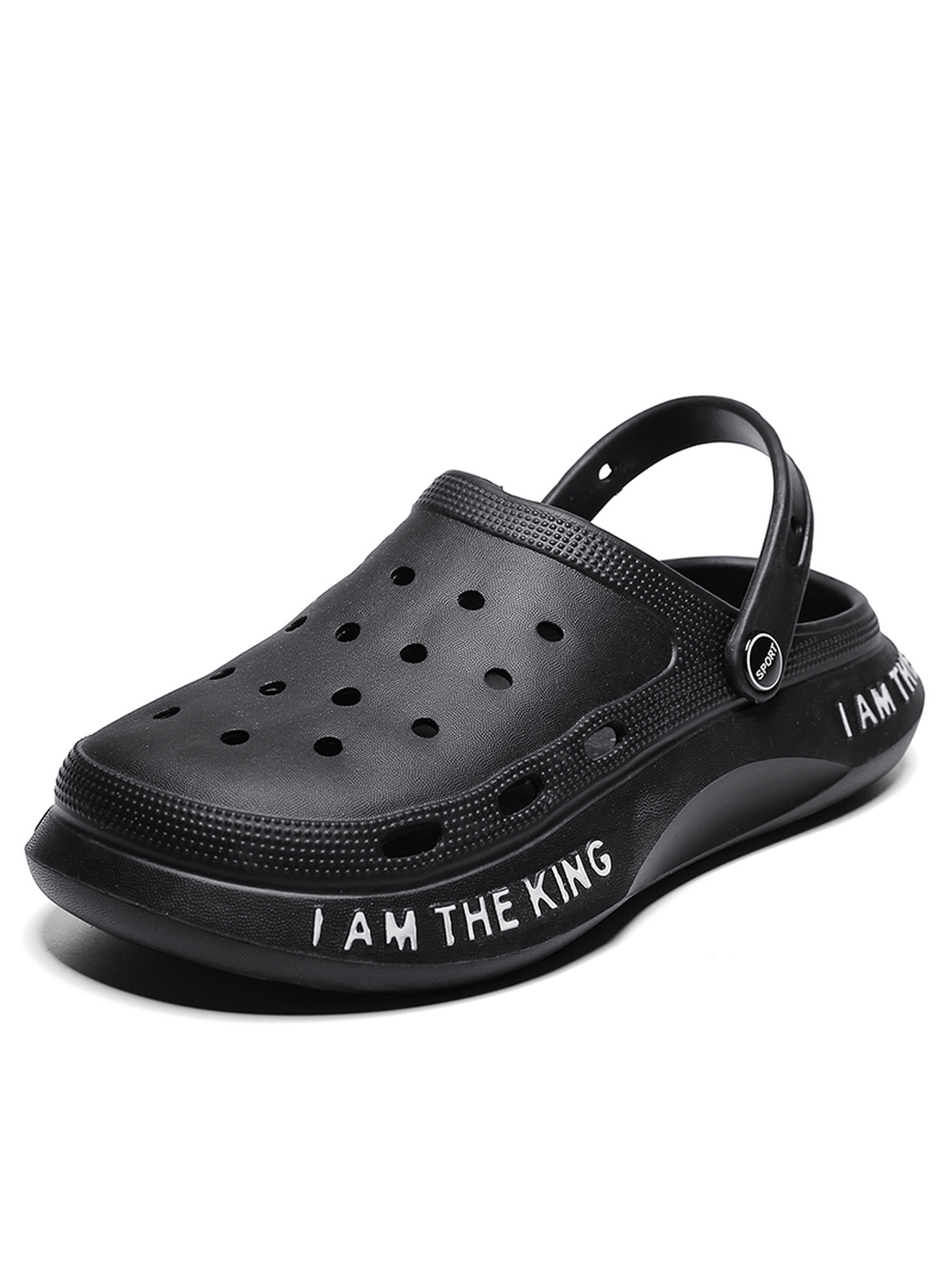 Black Plain Slip On Slides