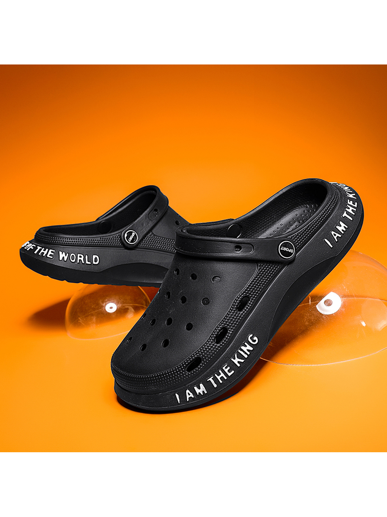 Black Plain Slip On Slides