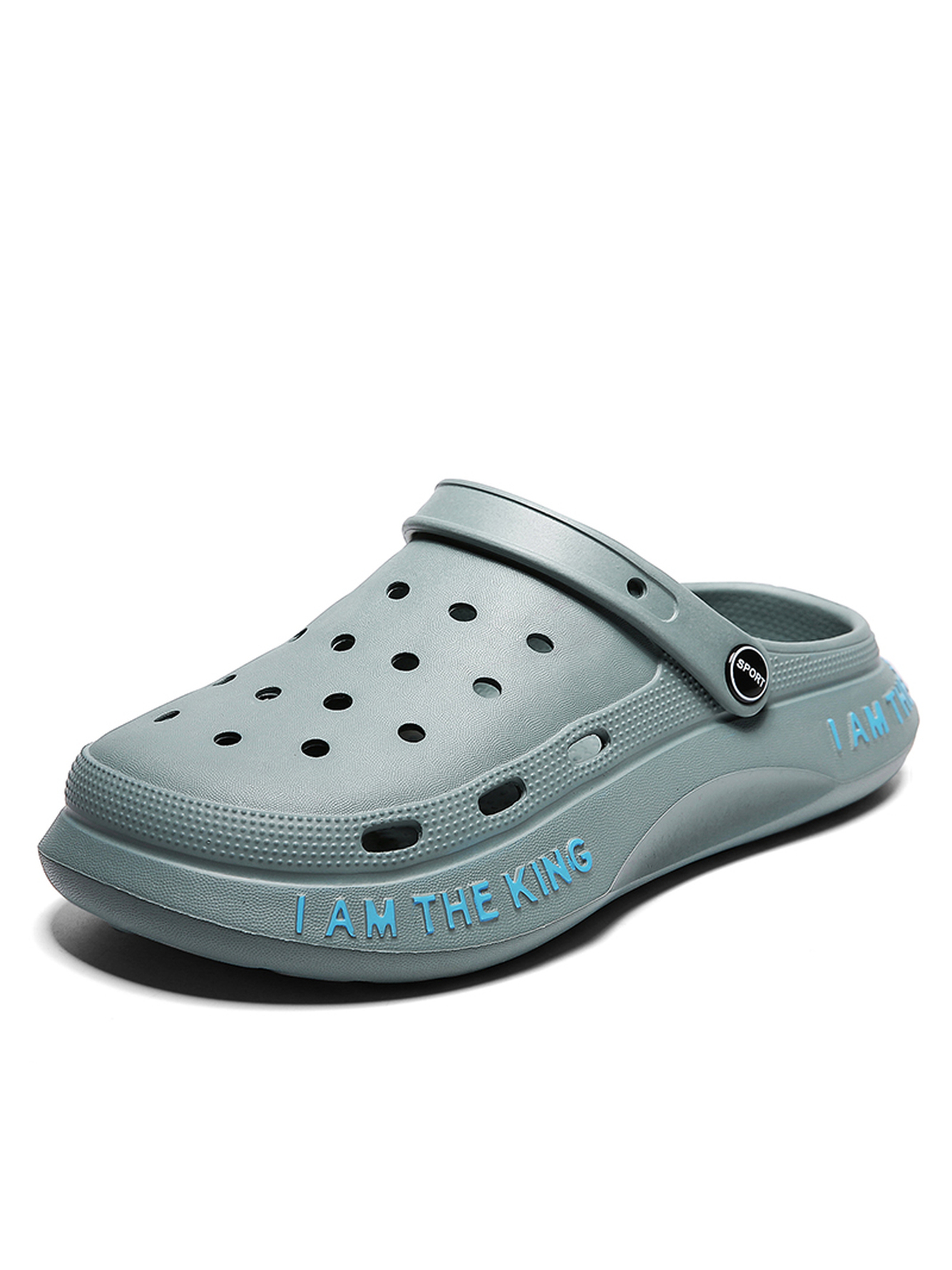 Mens Blue Casual Comfort Clogs - I Am The King Edition