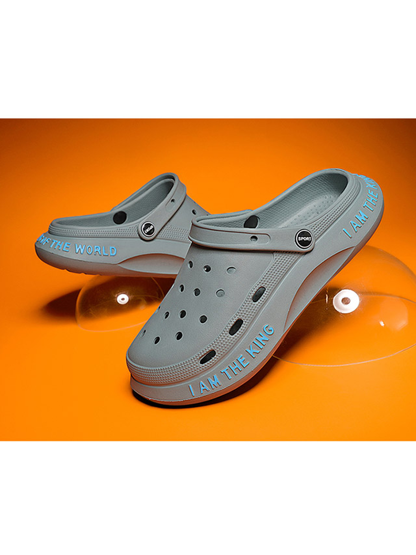 Mens Blue Casual Comfort Clogs - I Am The King Edition
