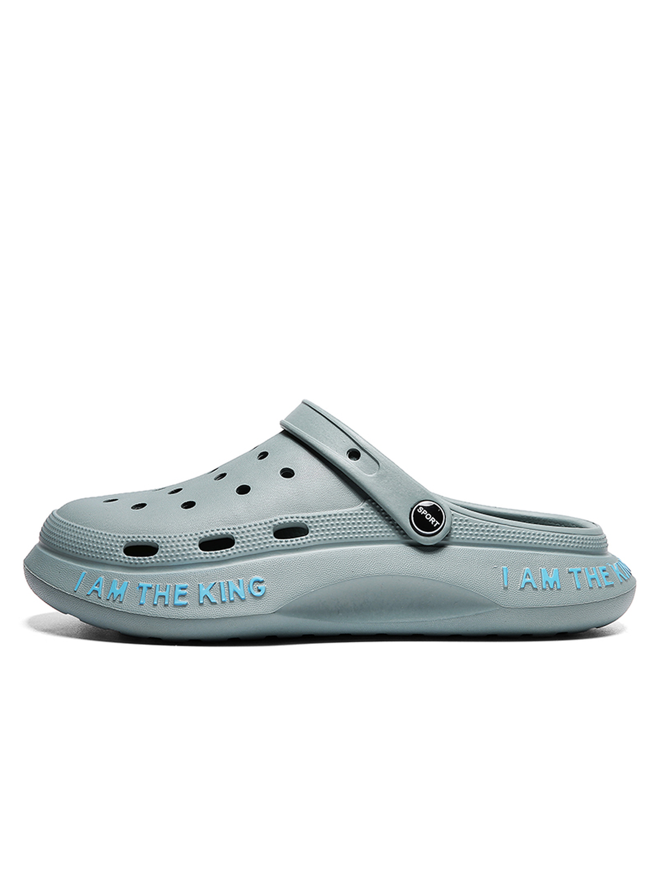 Mens Blue Casual Comfort Clogs - I Am The King Edition