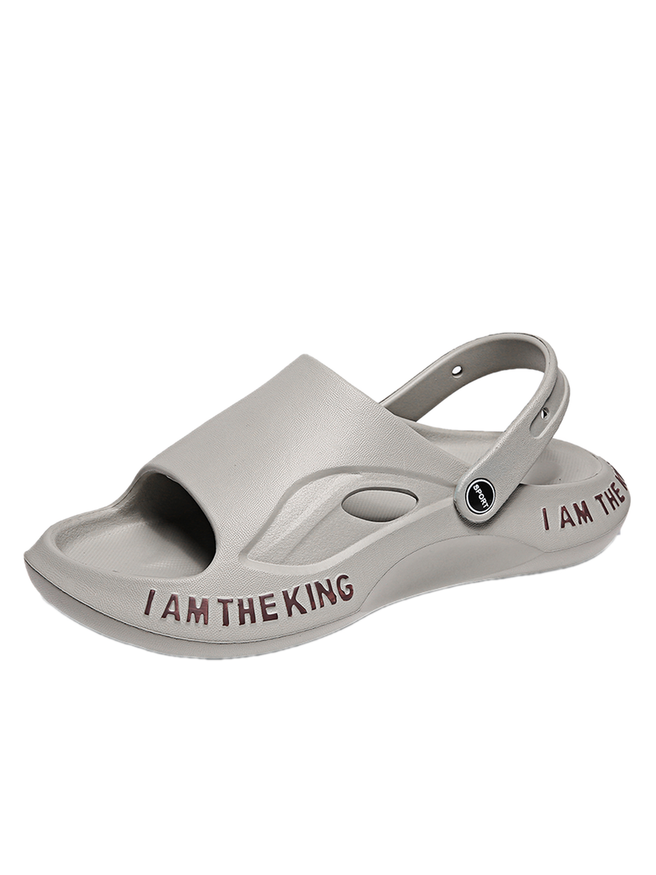 Grey Plain Slip On Slides