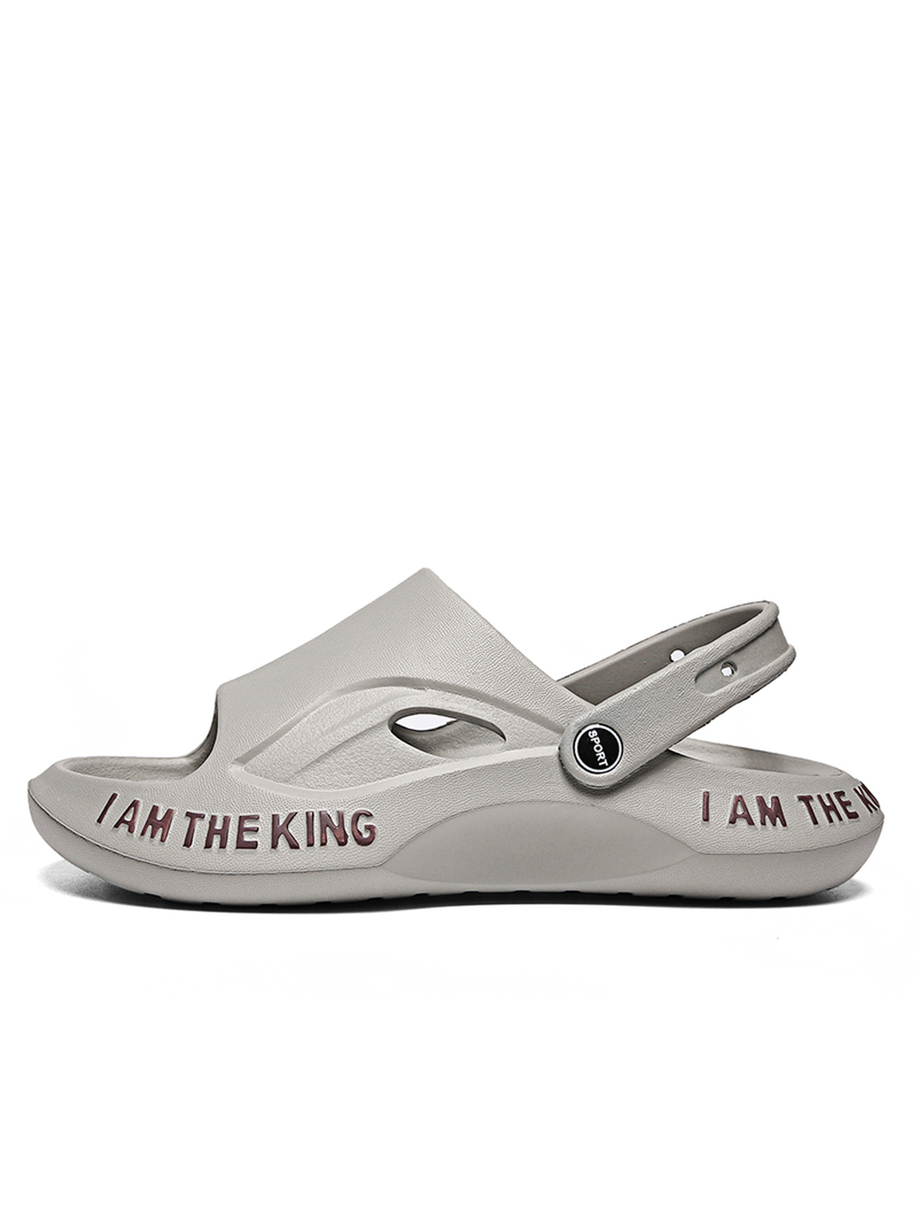 Grey Plain Slip On Slides