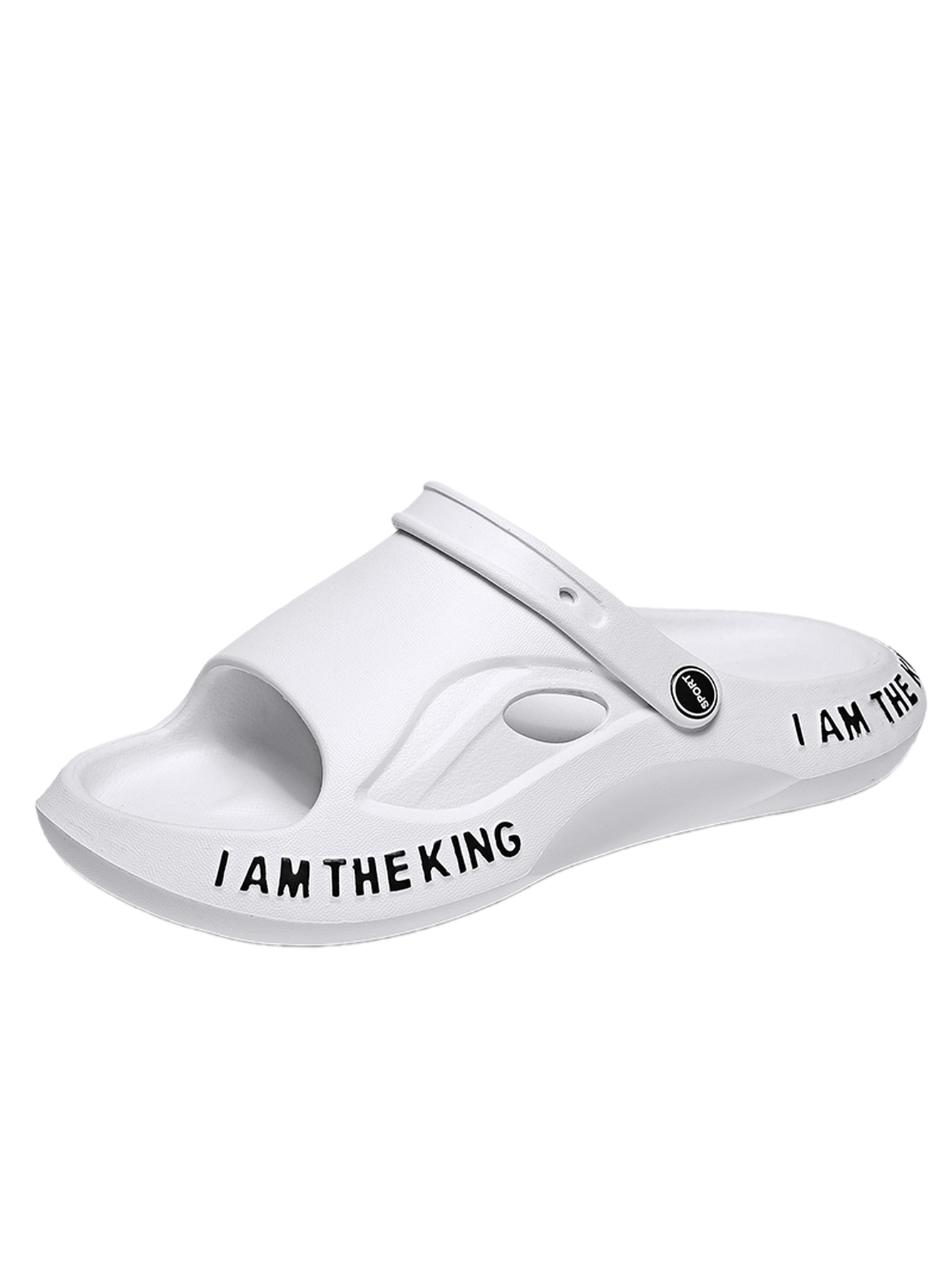 White Plain Slip On Slides