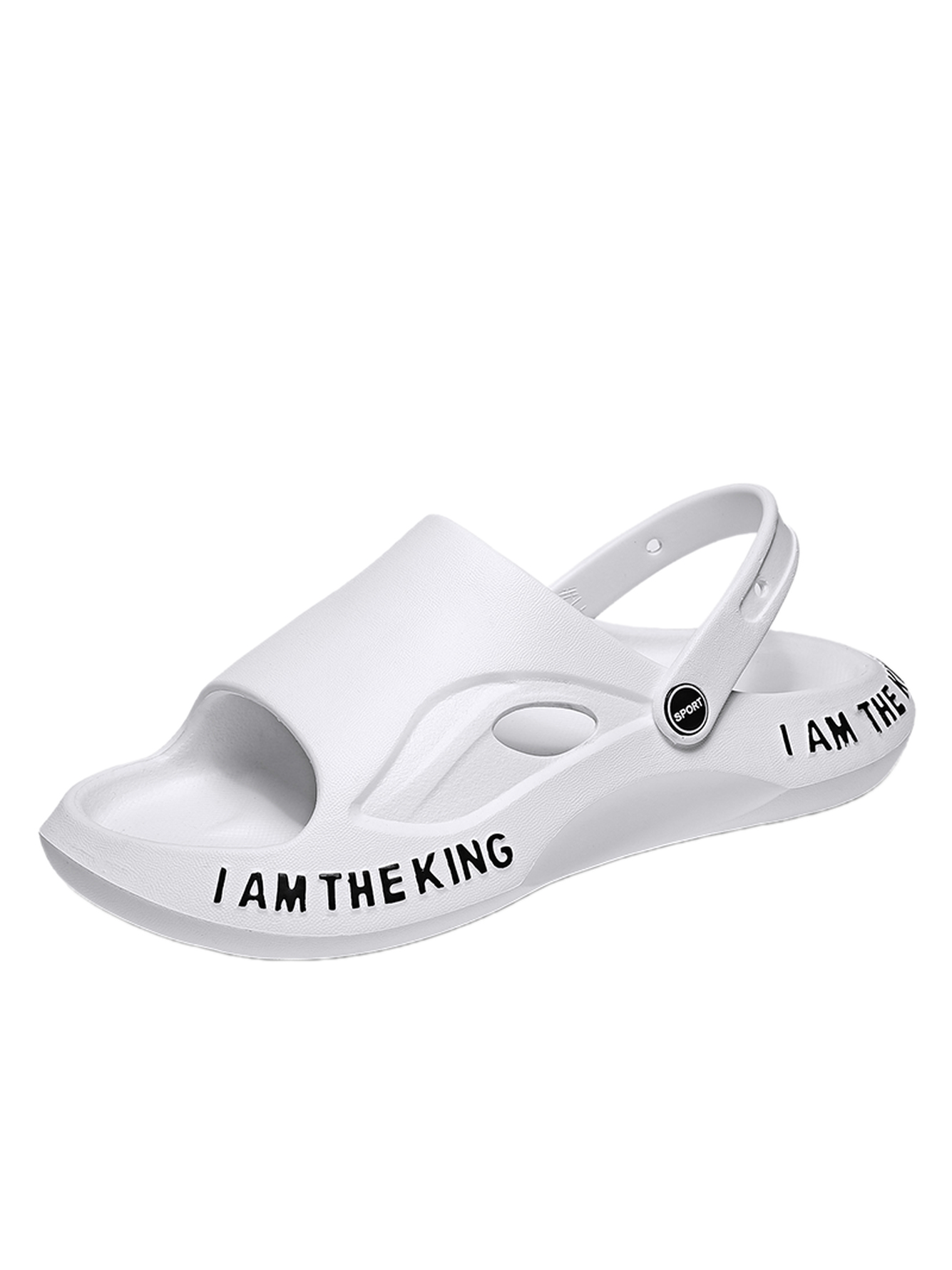 White Plain Slip On Slides