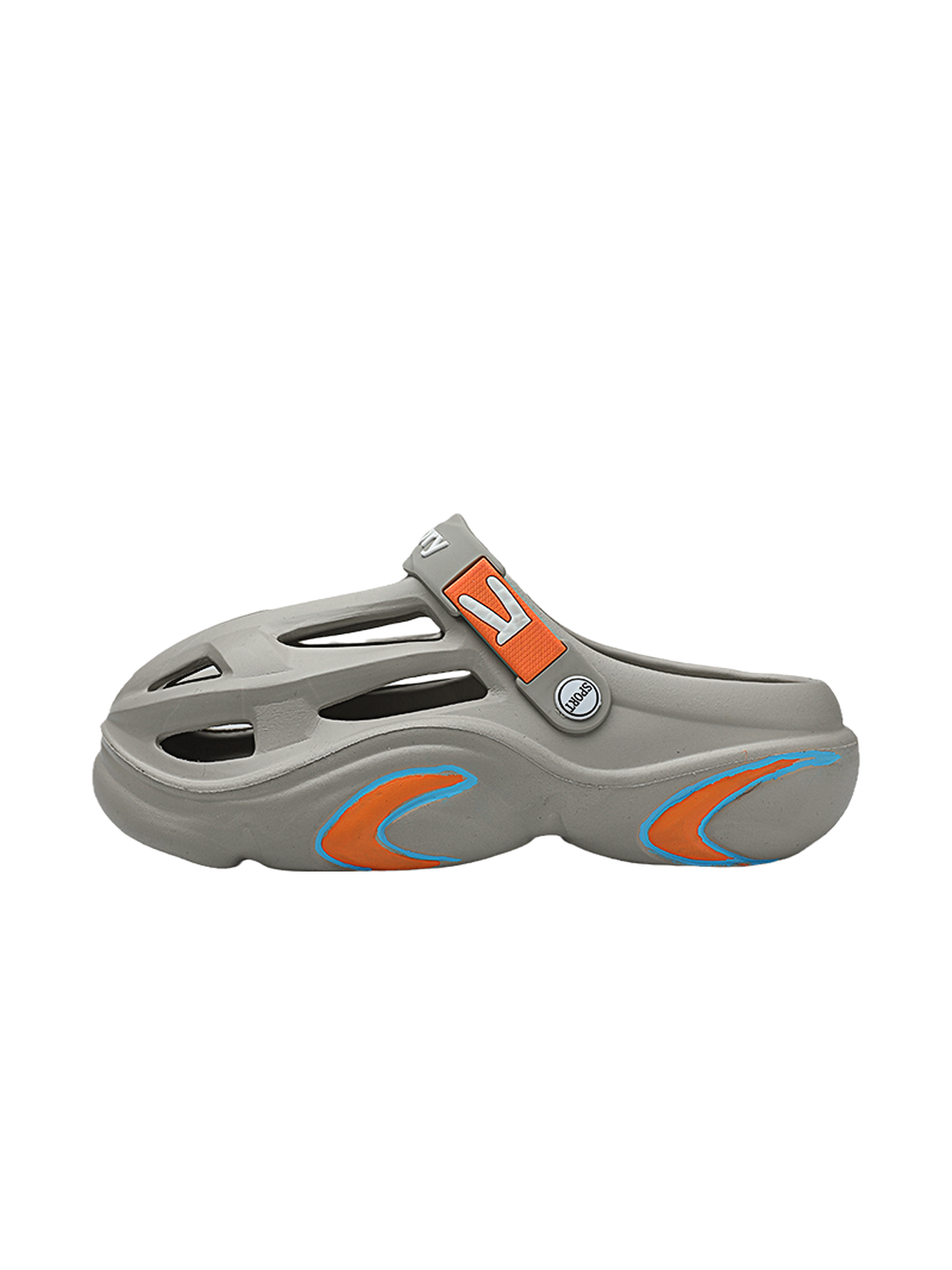 Grey Plain Slip On Sandals