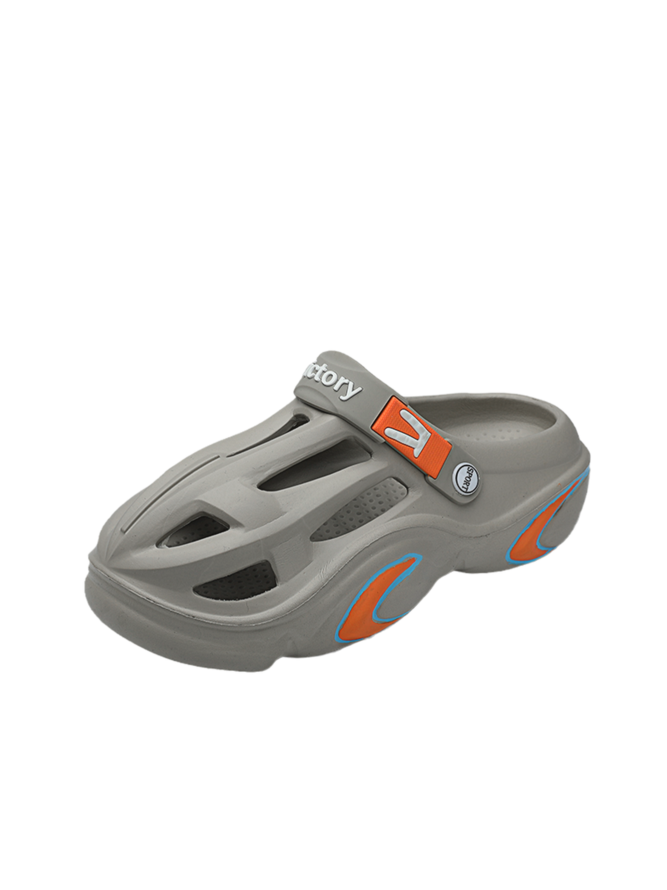 Grey Plain Slip On Sandals