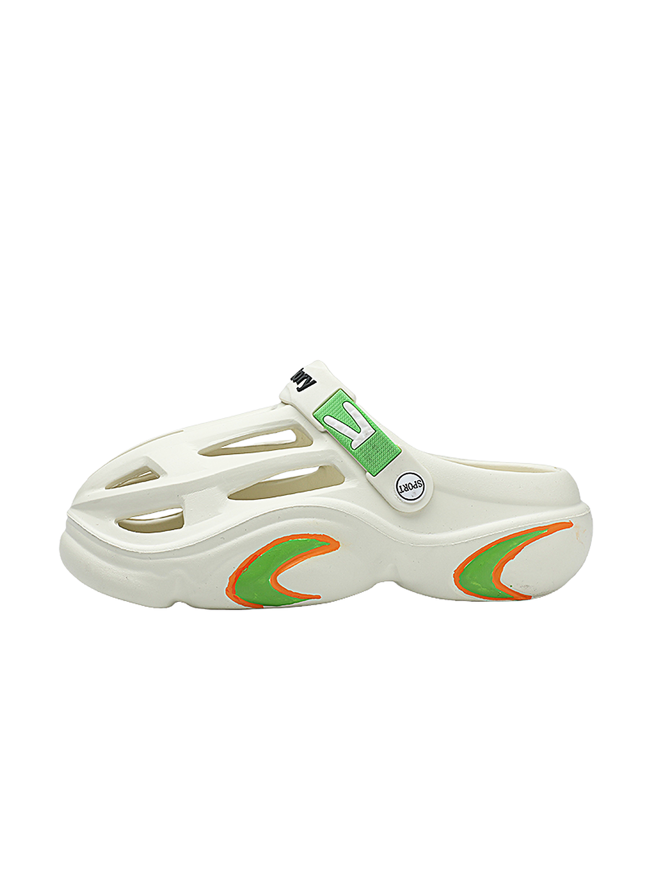 White Plain Slip On Sandals