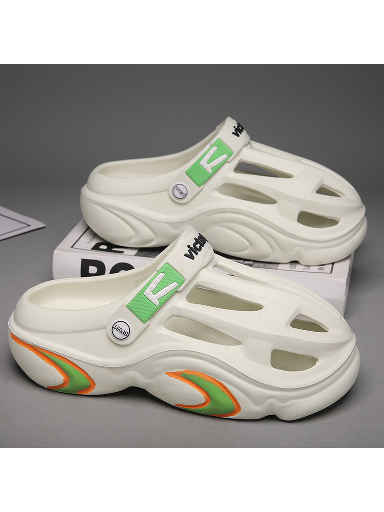 White Plain Slip On Sandals