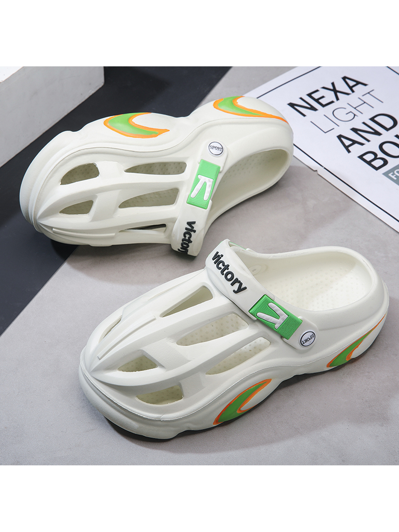 White Plain Slip On Sandals