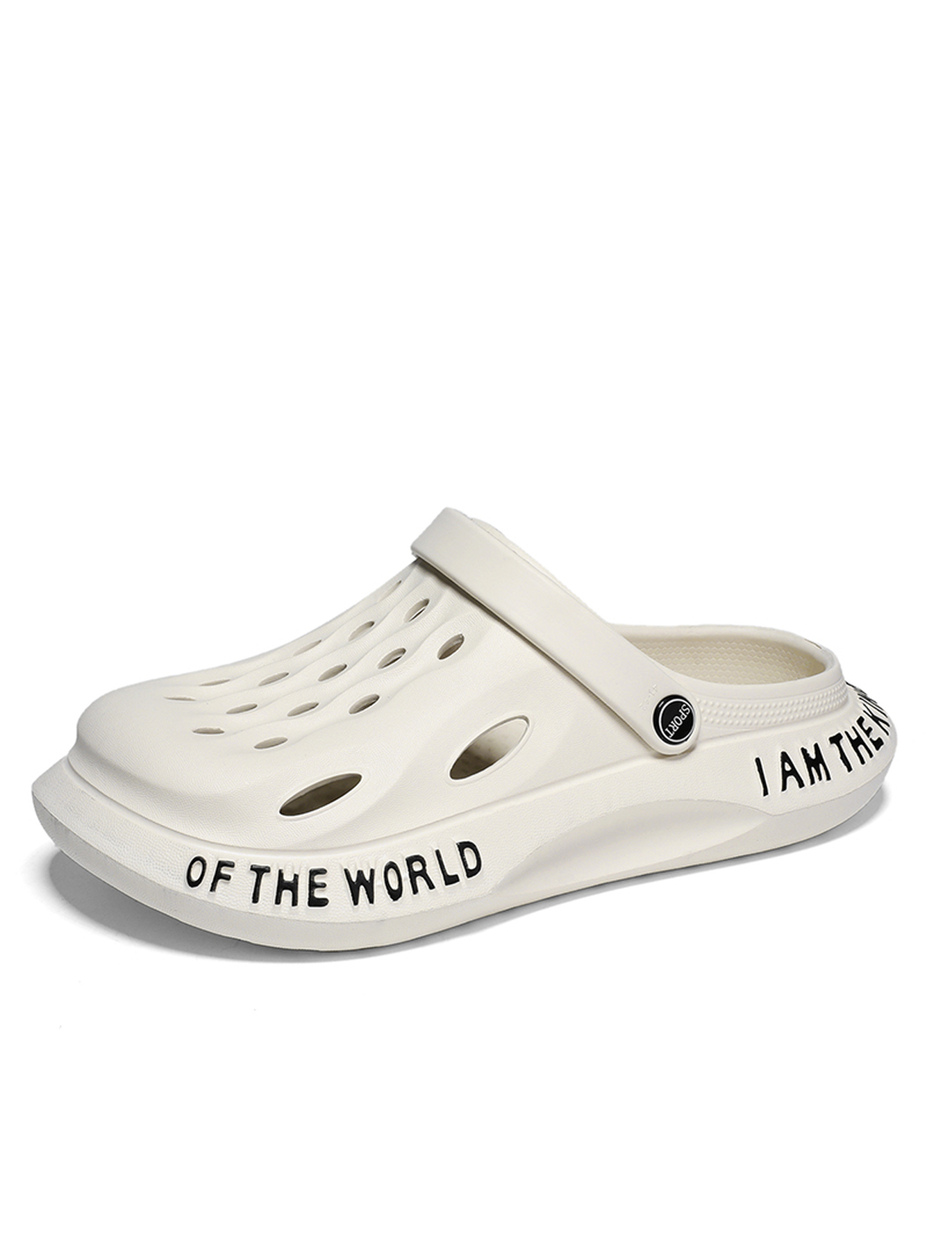 Off White Plain Slip On Sandals