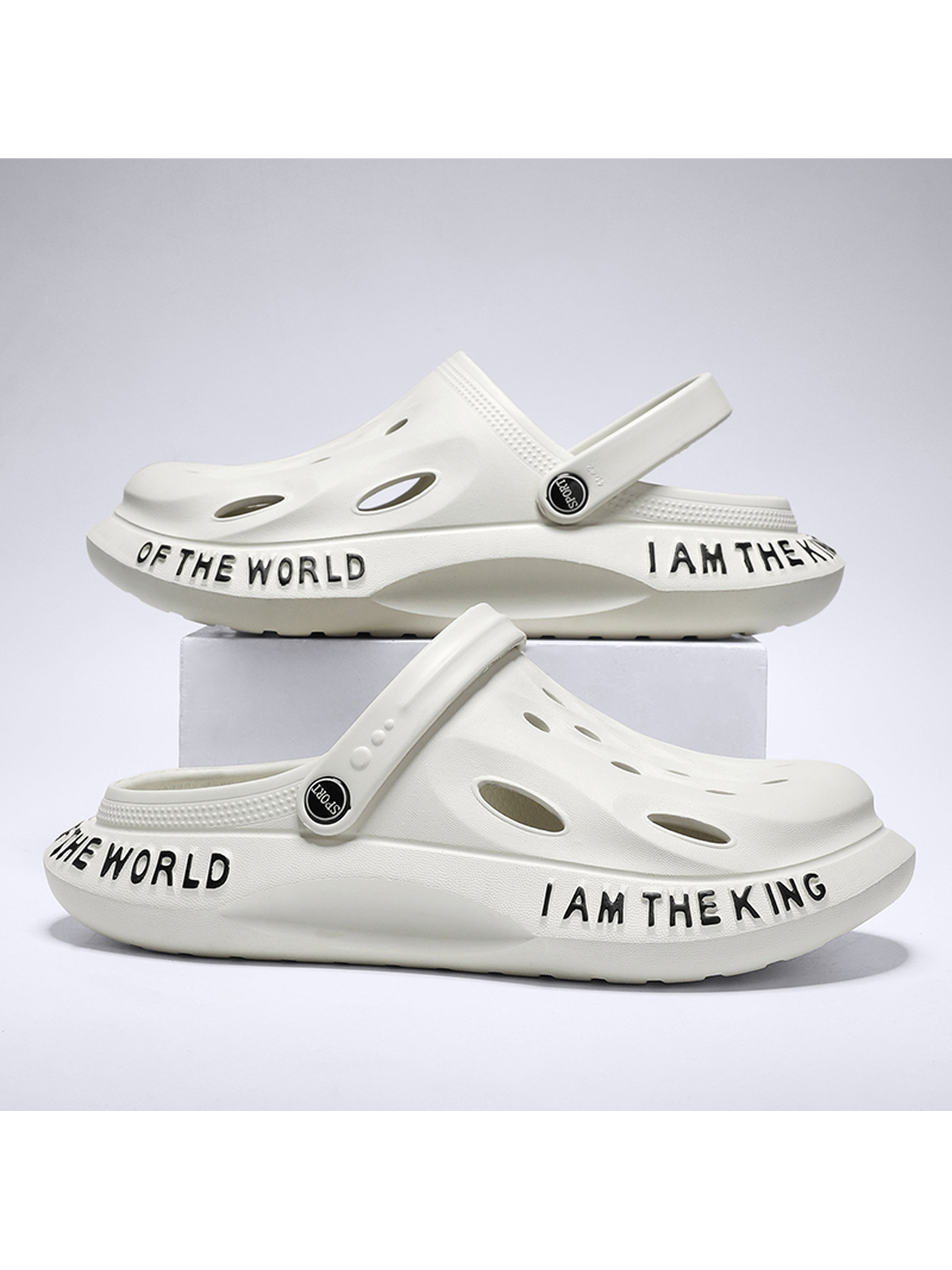 Off White Plain Slip On Sandals