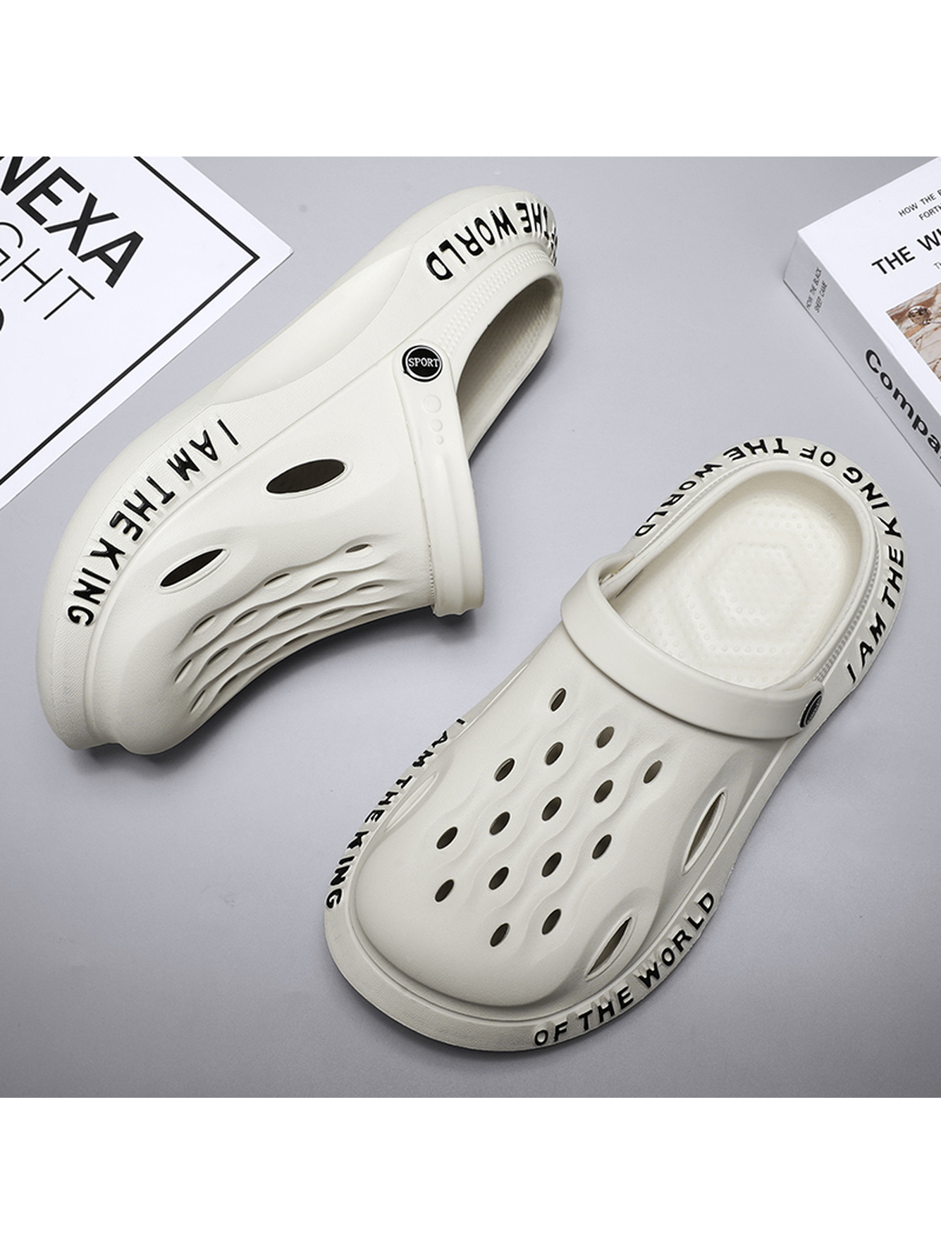 Off White Plain Slip On Sandals