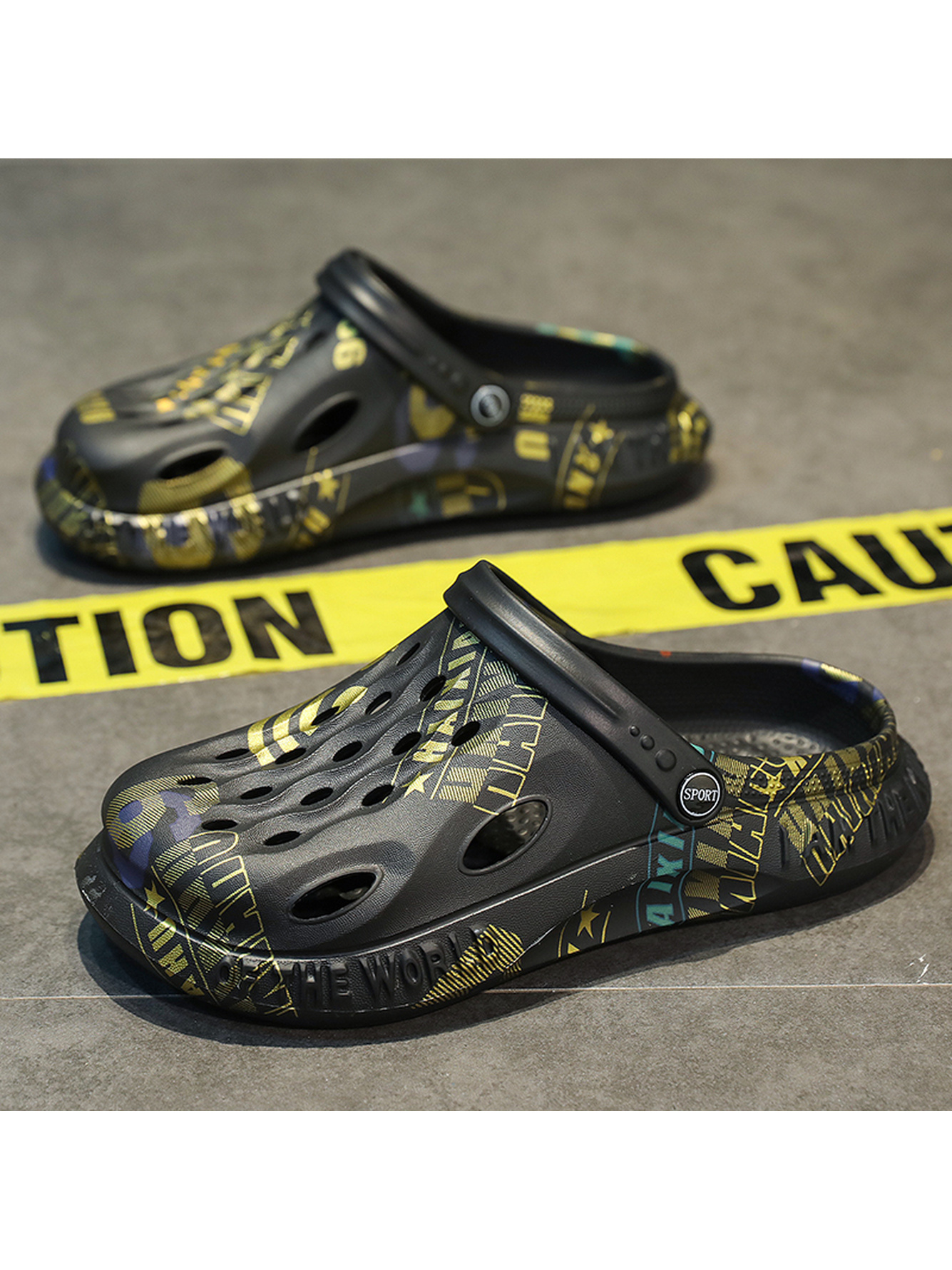 Black Plain Slip On Sandals