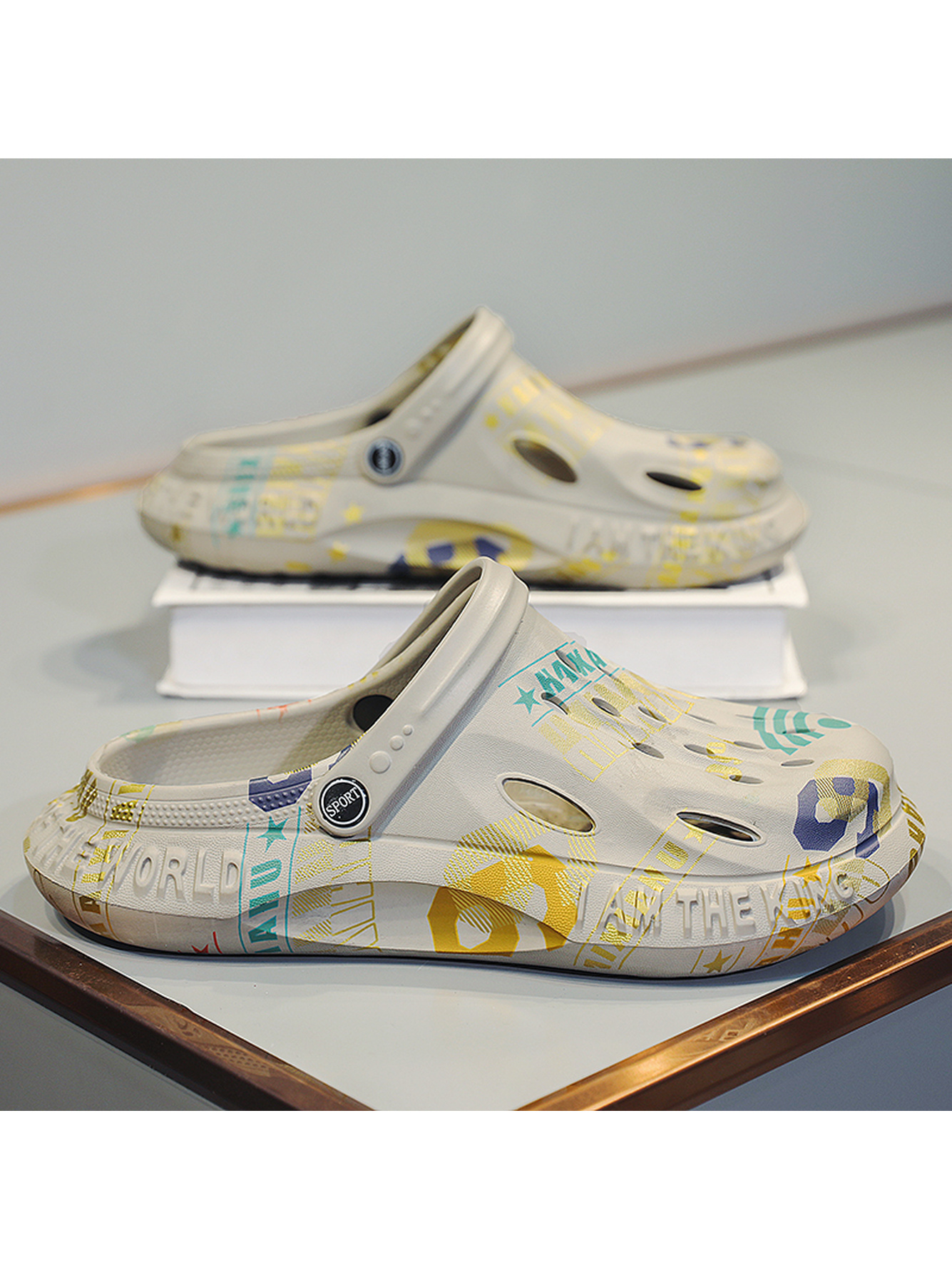 Off White Plain Slip On Sandals