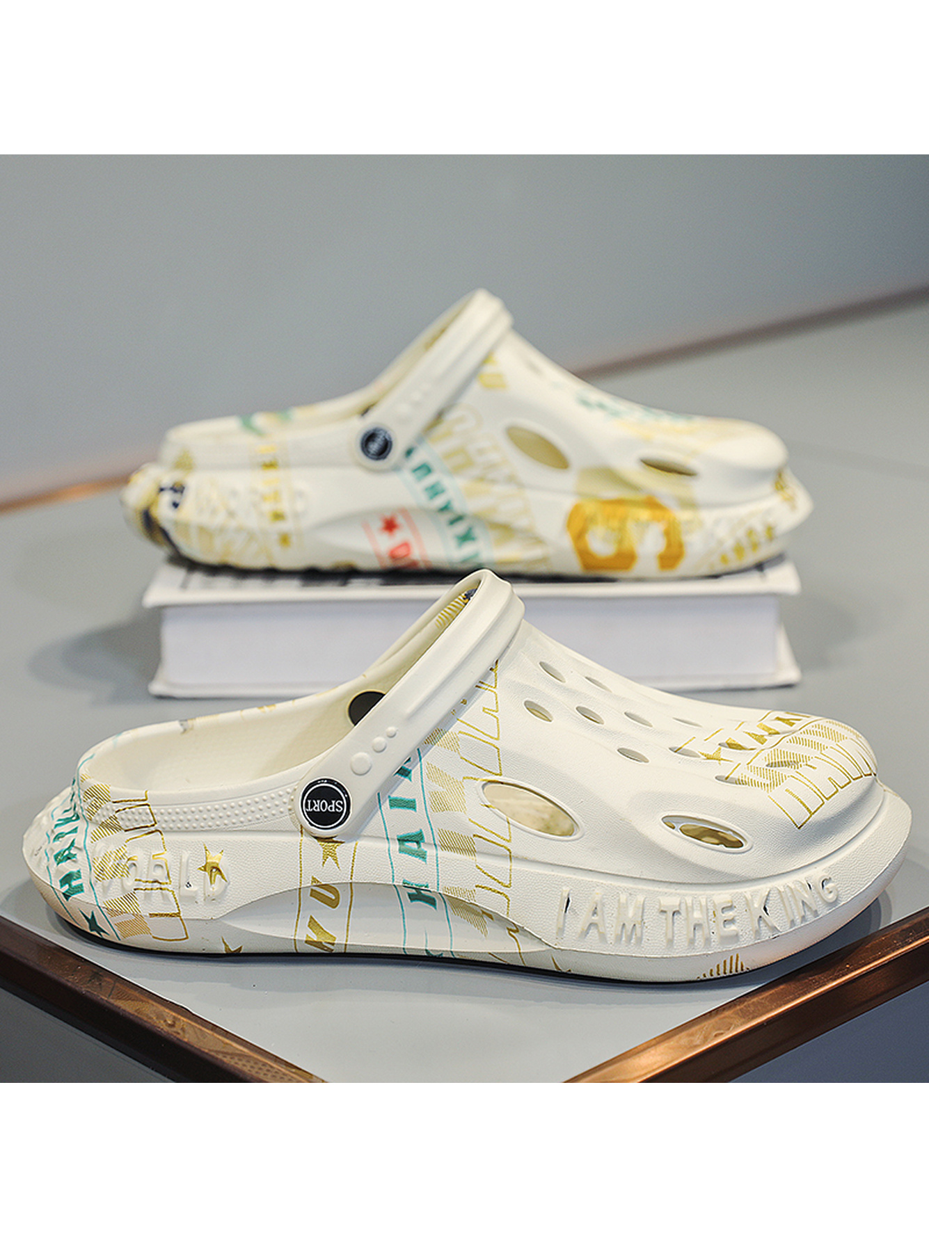 Off White Plain Slip On Sandals