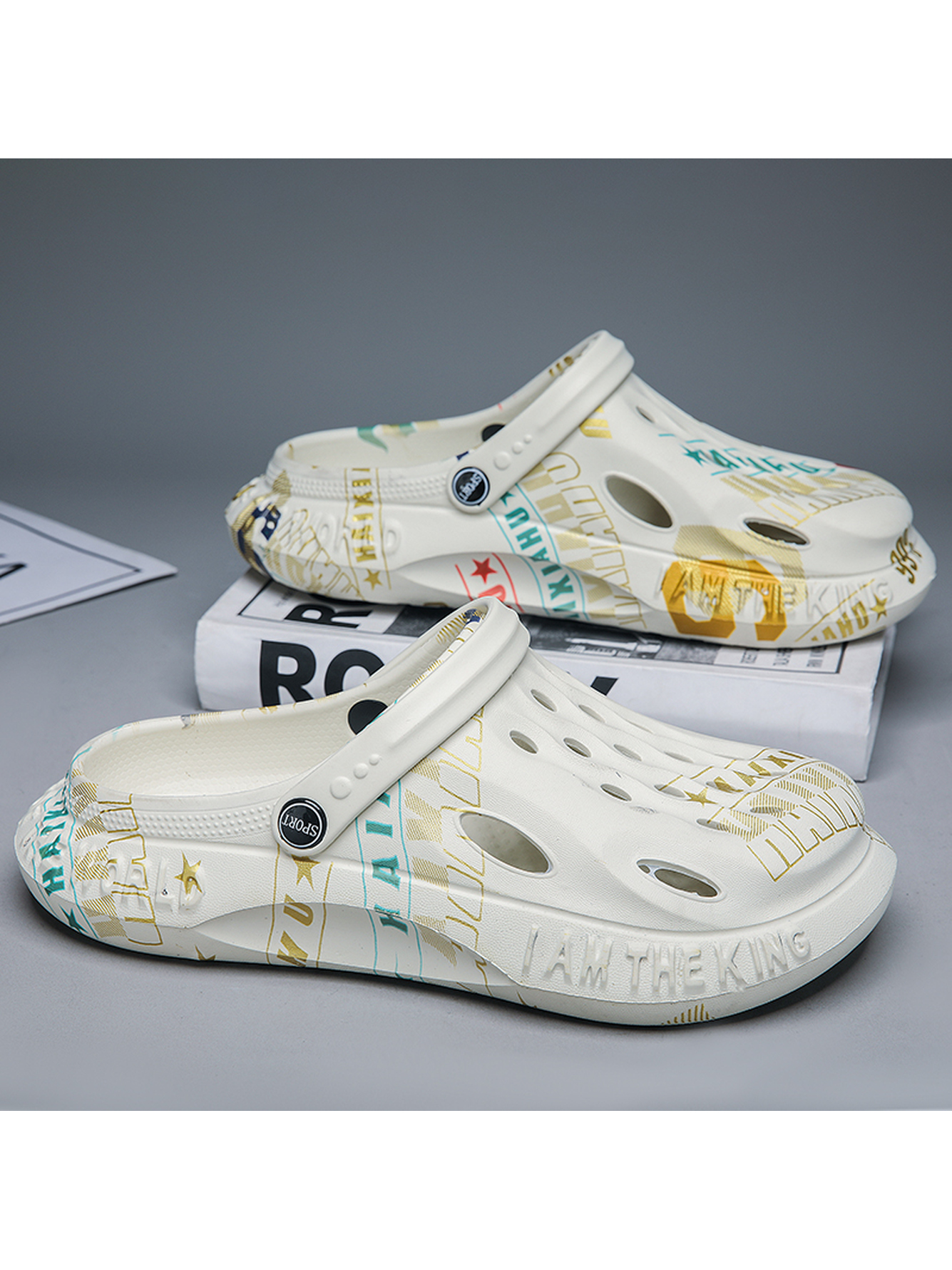Off White Plain Slip On Sandals