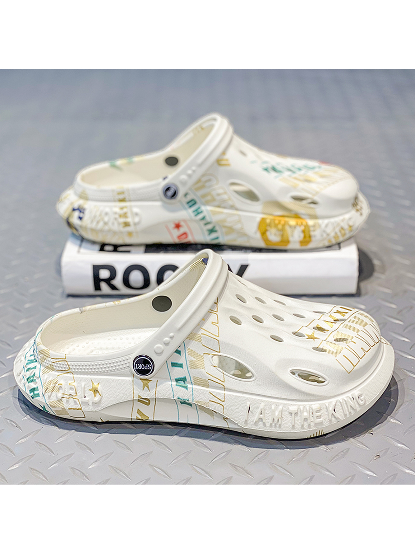 Off White Plain Slip On Sandals