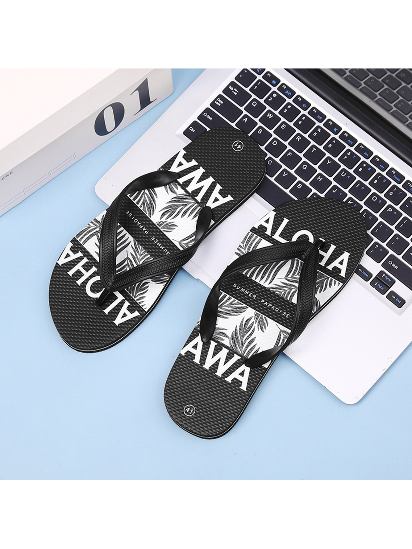Black Plain Slip On Flip Flop