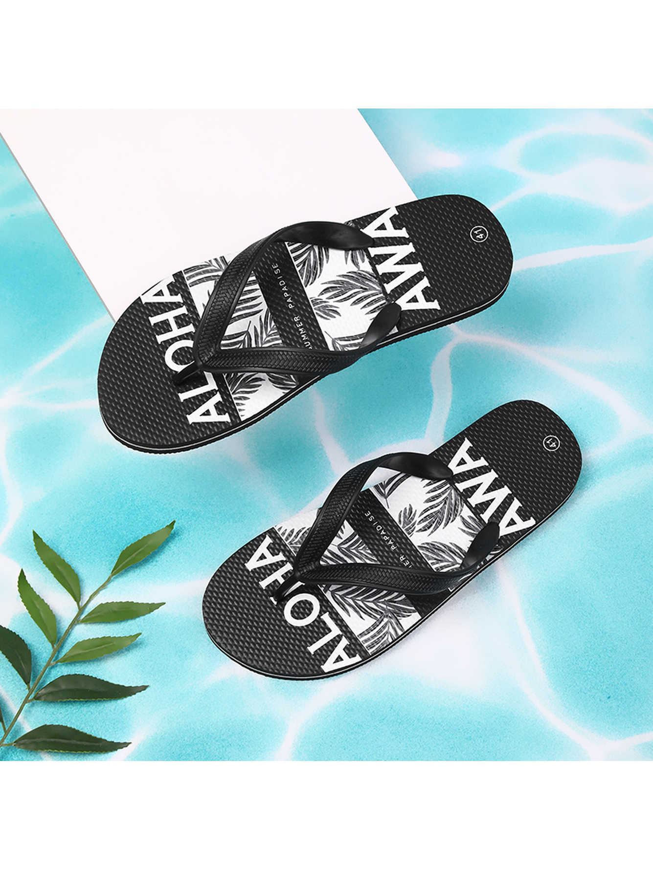 Black Plain Slip On Flip Flop