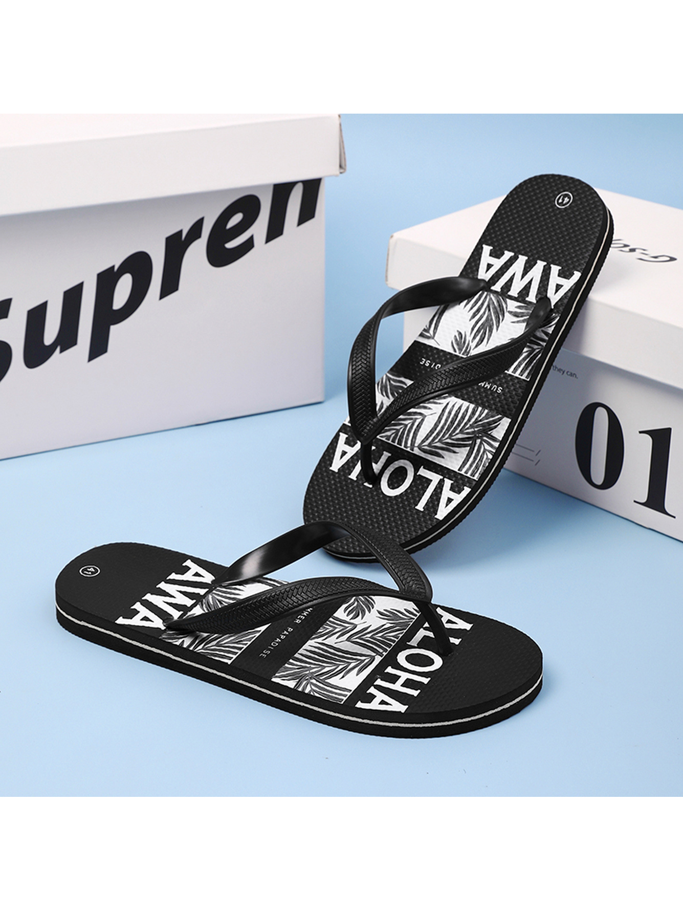 Black Plain Slip On Flip Flop