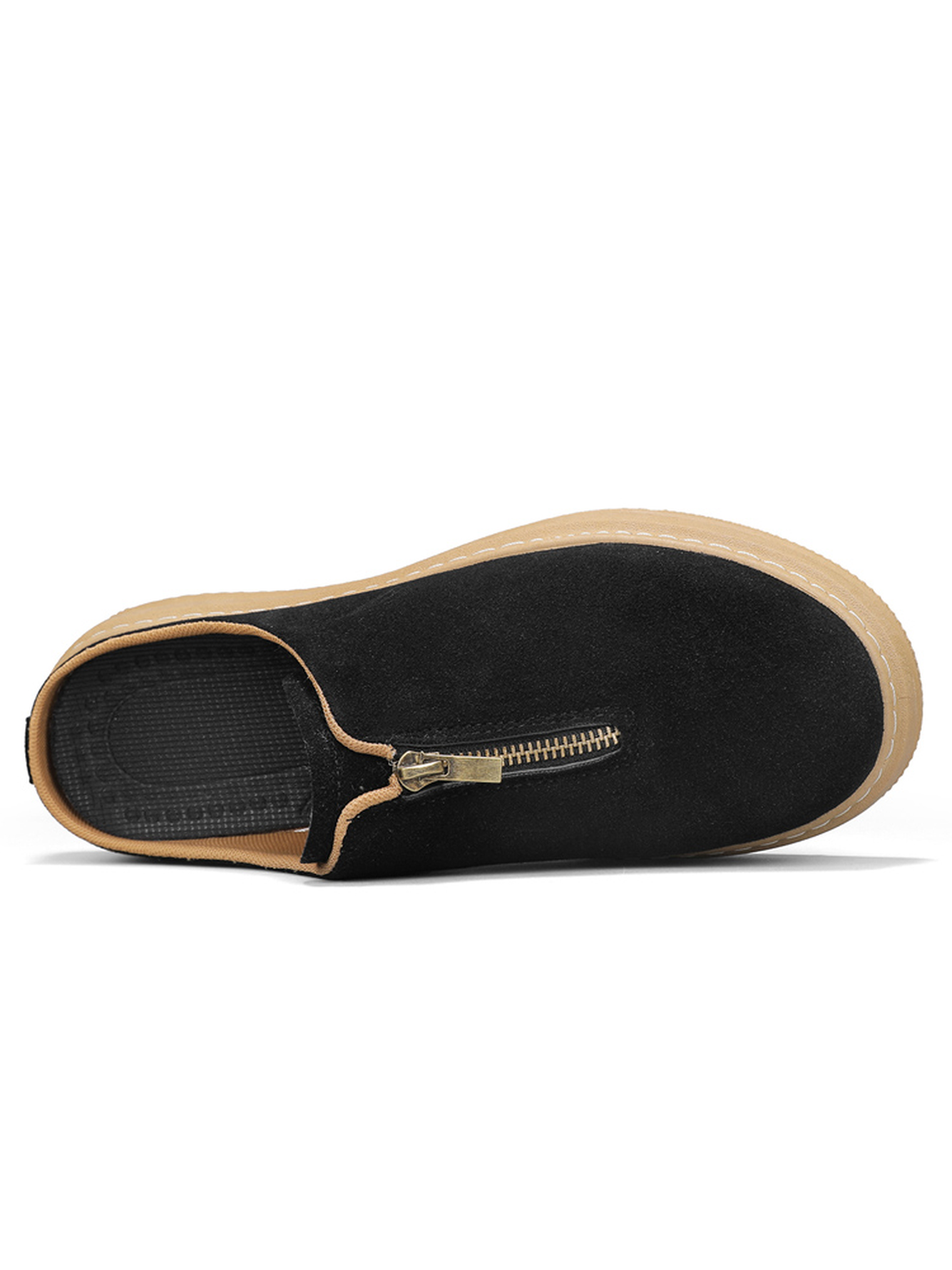 Black Plain Slip On Mules
