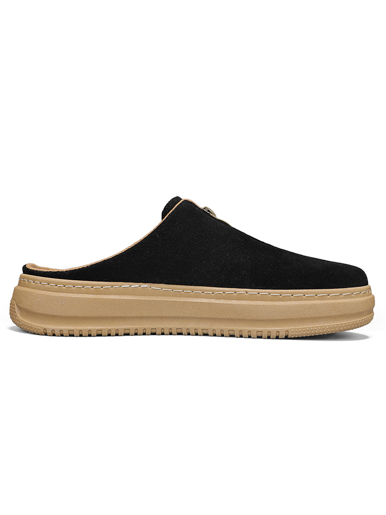 Black Plain Slip On Mules
