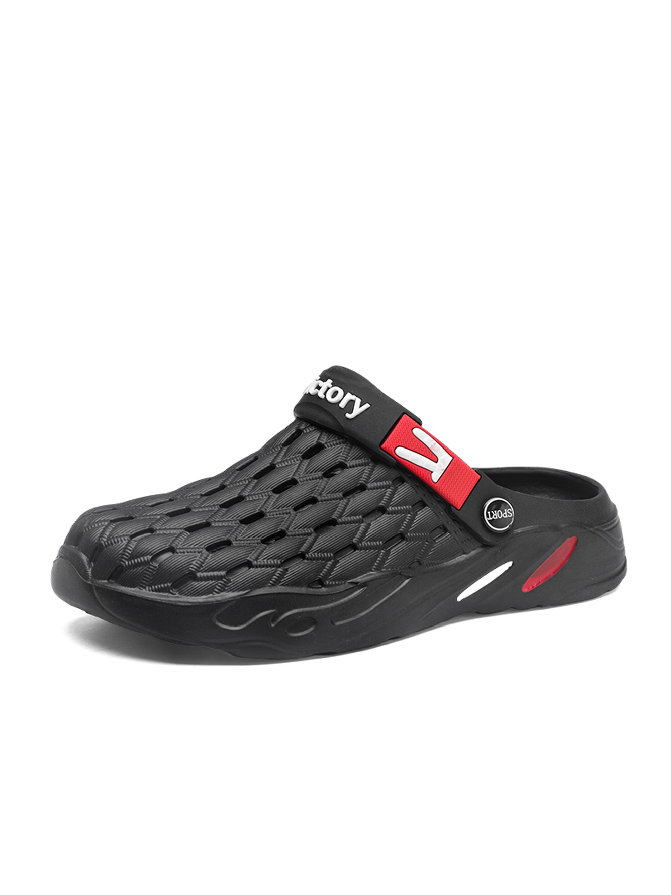 Black Plain Slip On Slides