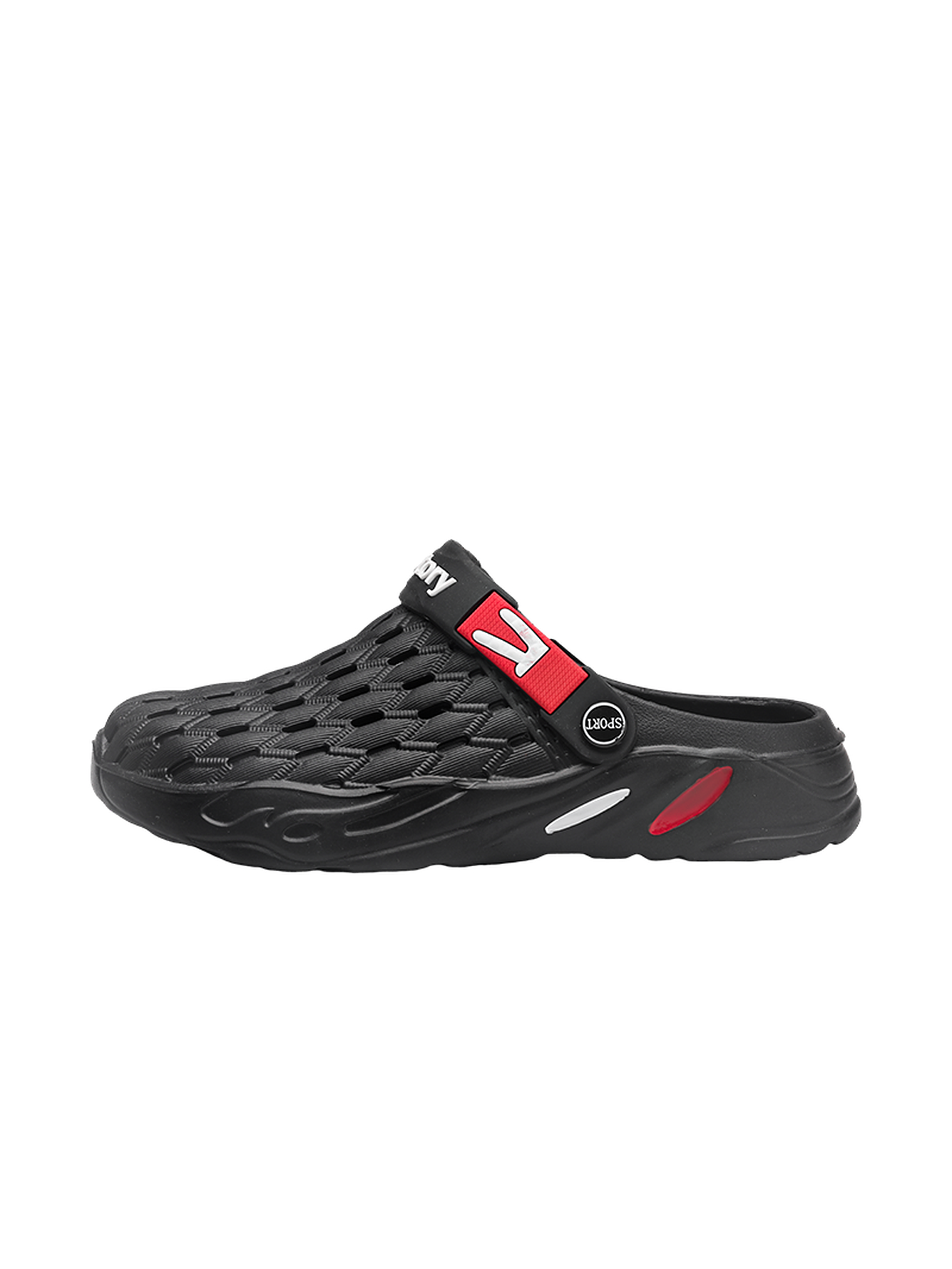 Black Plain Slip On Slides