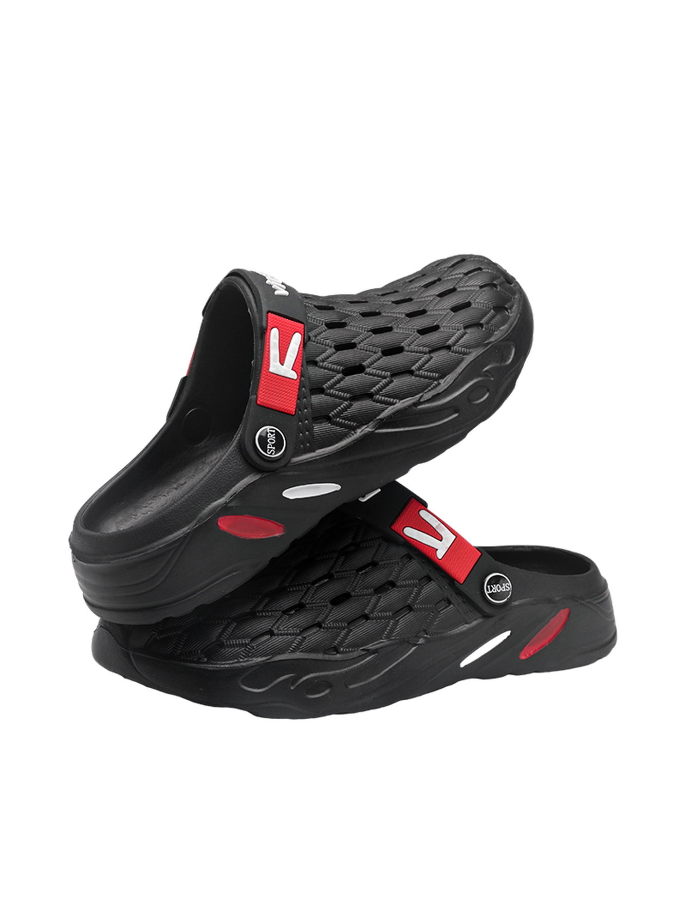 Black Plain Slip On Slides