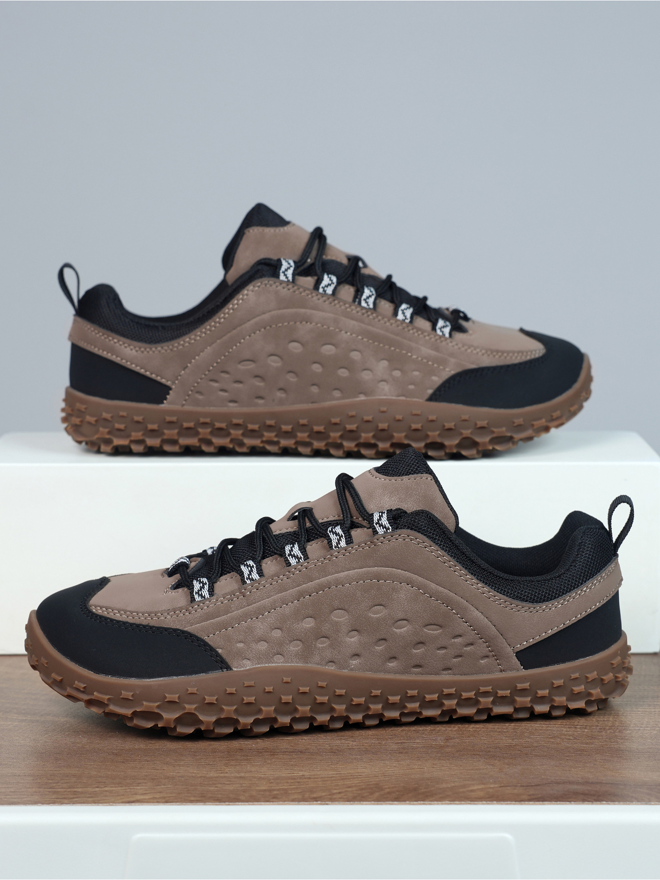 Mens Beige Casual Comfort Shoes