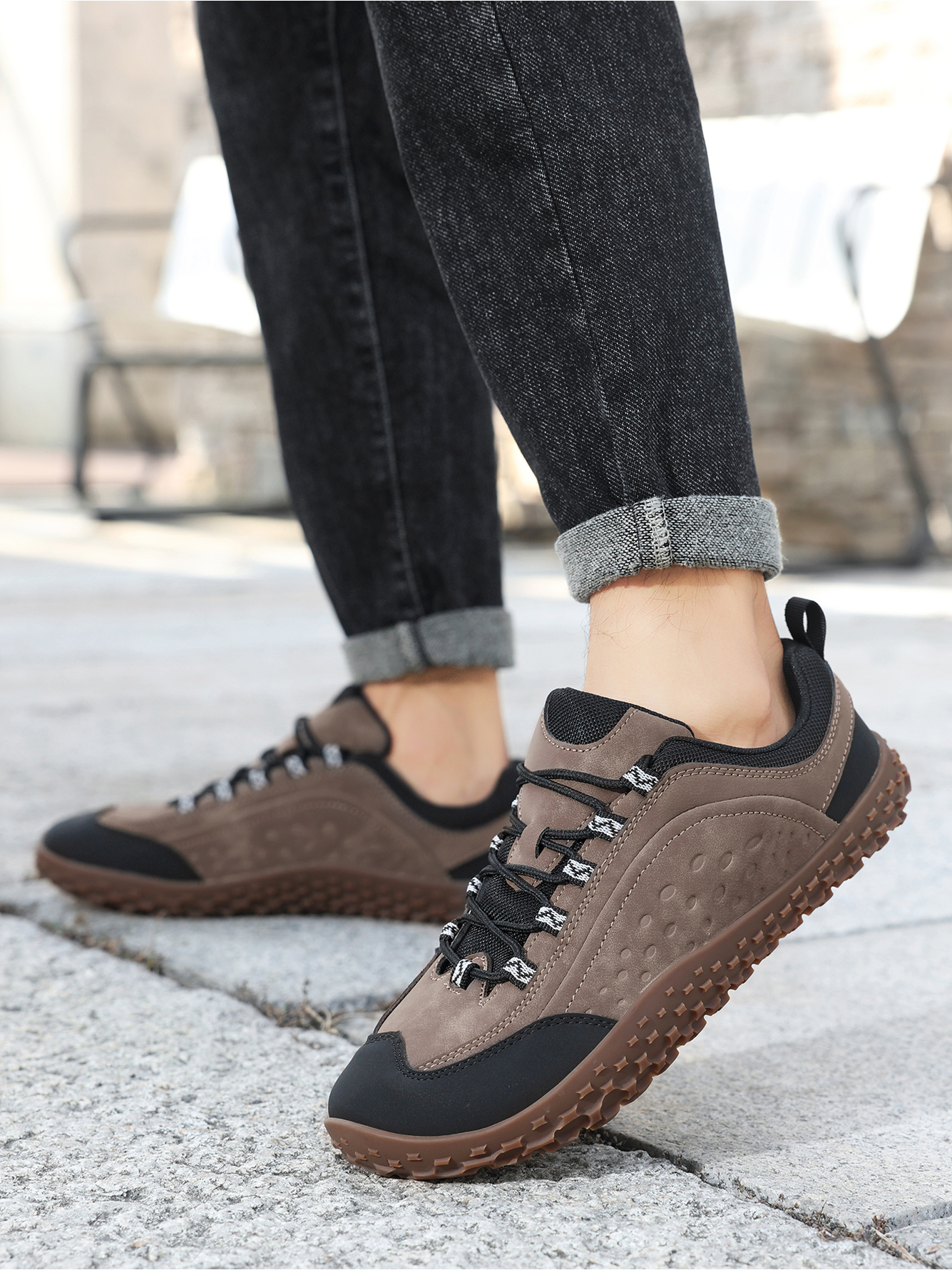 Mens Beige Casual Comfort Shoes
