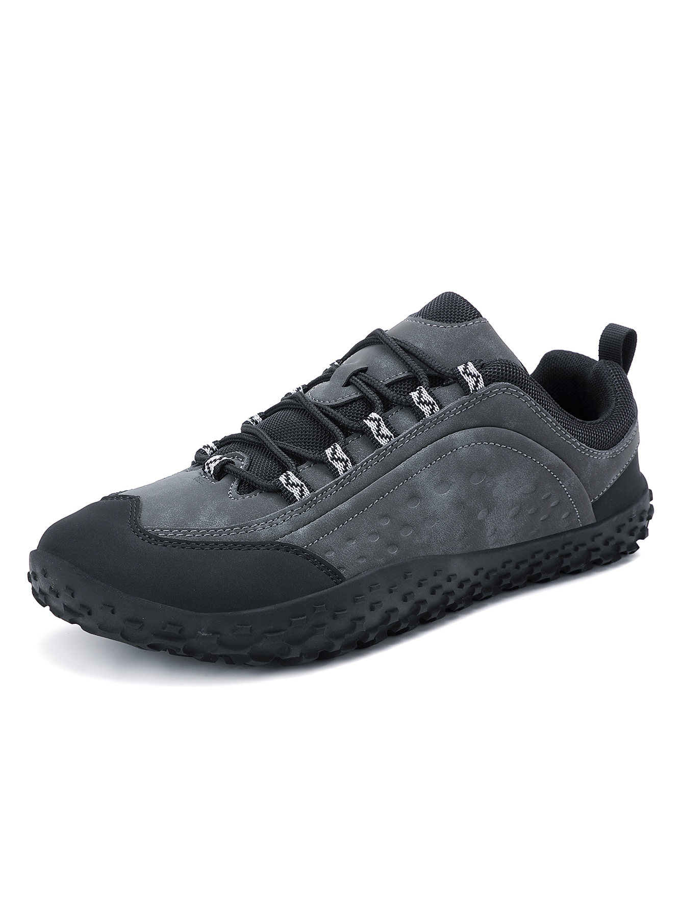 Grey Plain Lace Ups Sneakers