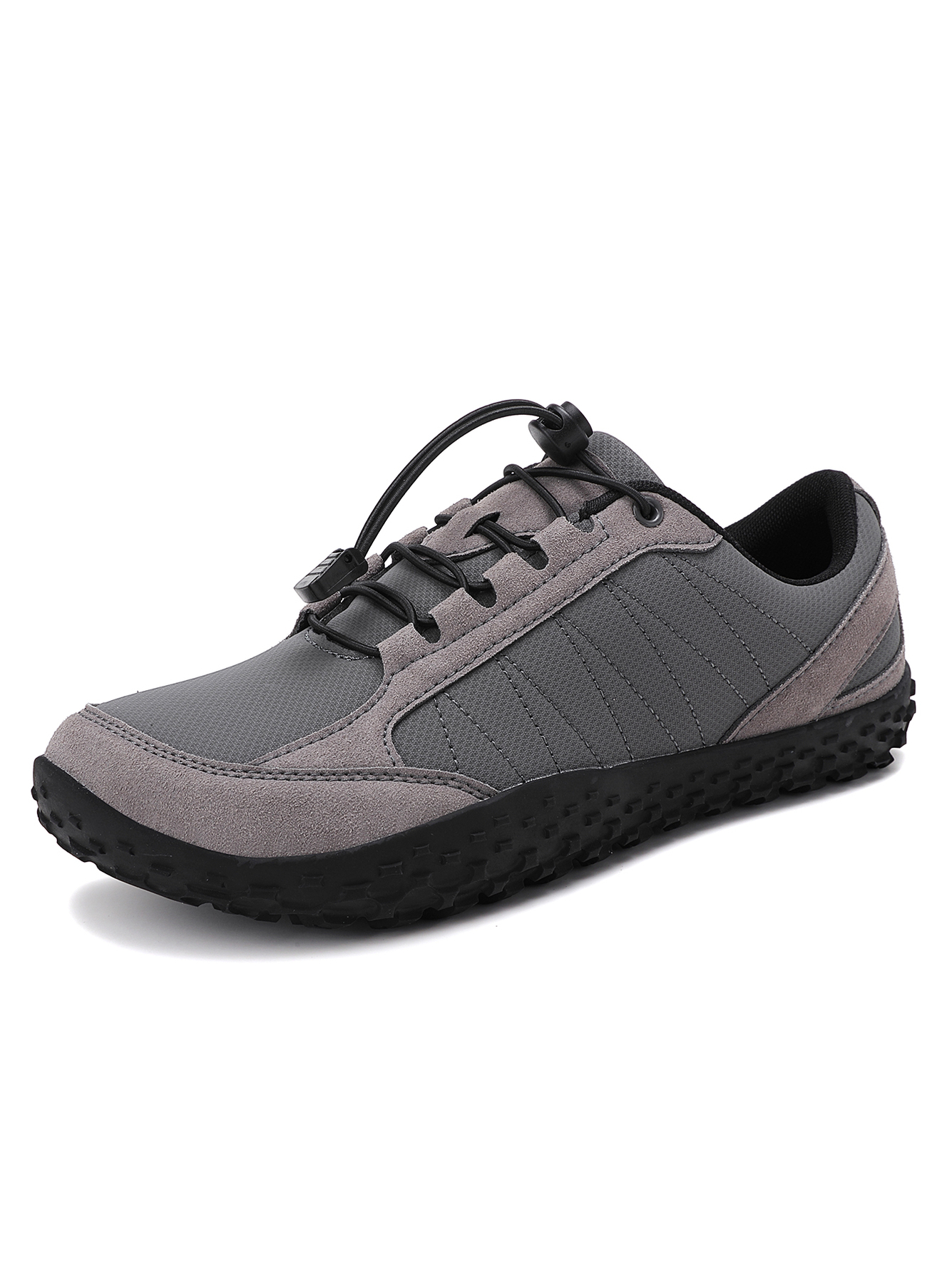 Grey Plain Lace Ups Sneakers