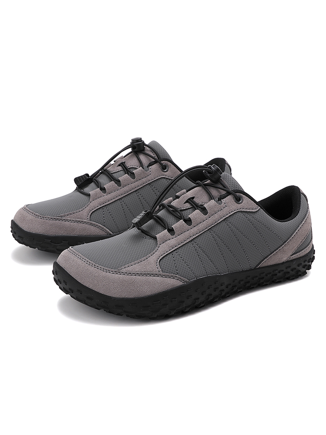 Grey Plain Lace Ups Sneakers